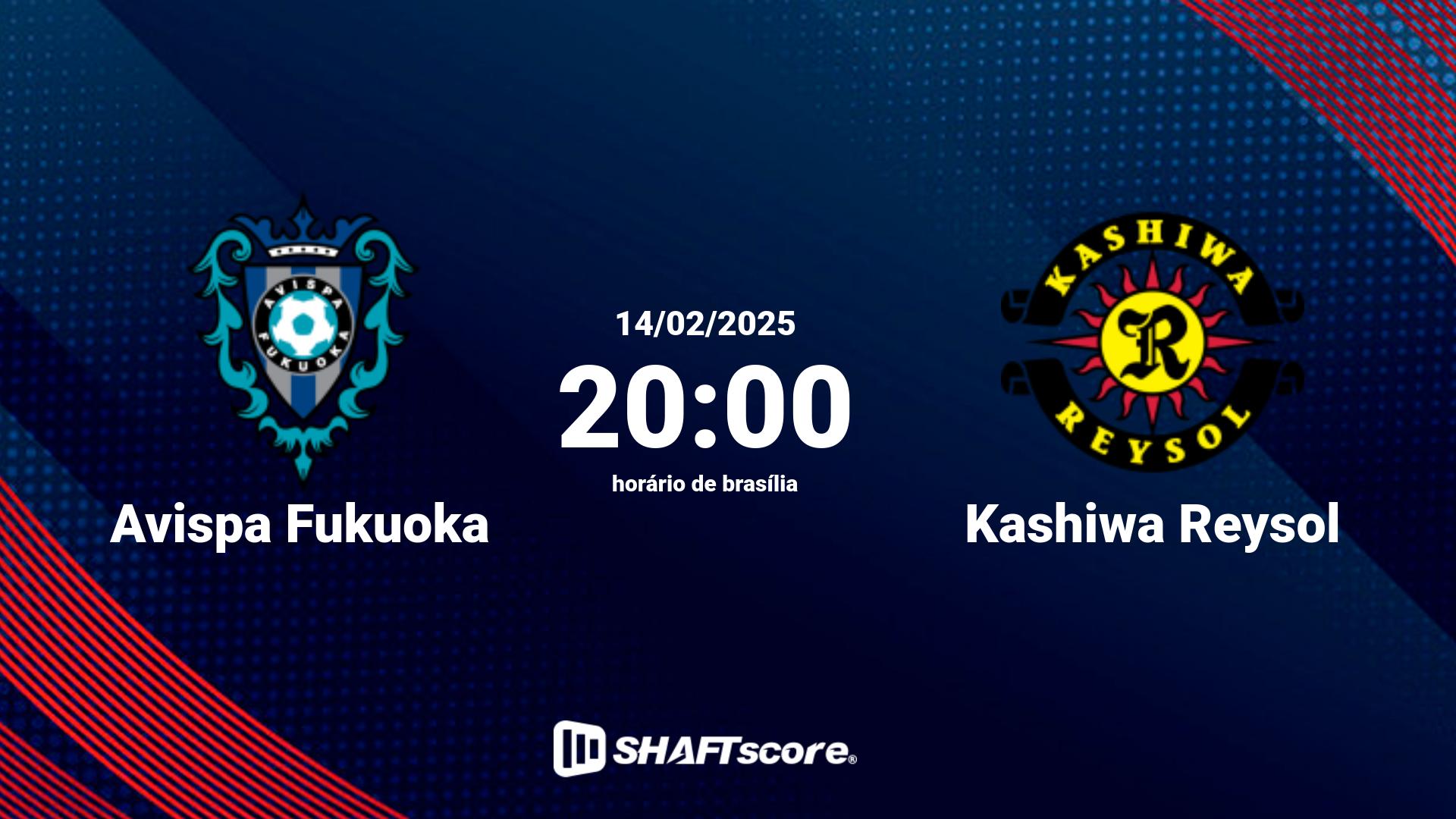 Estatísticas do jogo Avispa Fukuoka vs Kashiwa Reysol 14.02 20:00