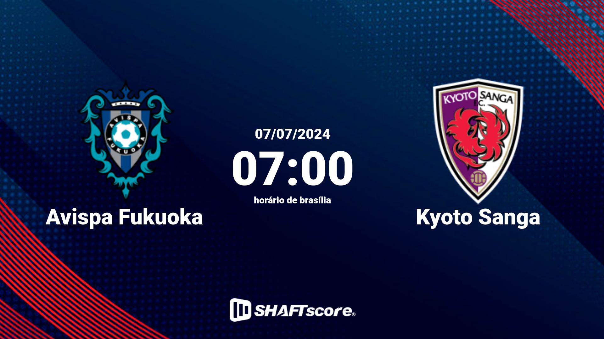 Estatísticas do jogo Avispa Fukuoka vs Kyoto Sanga 07.07 07:00