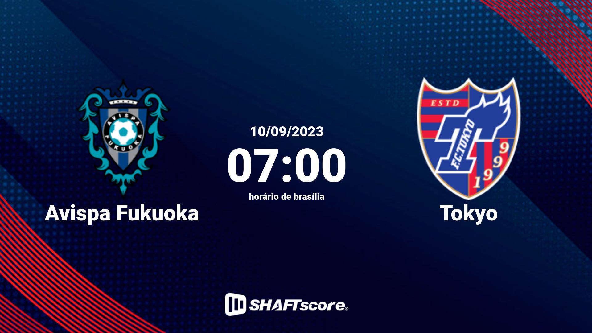 Estatísticas do jogo Avispa Fukuoka vs Tokyo 10.09 07:00