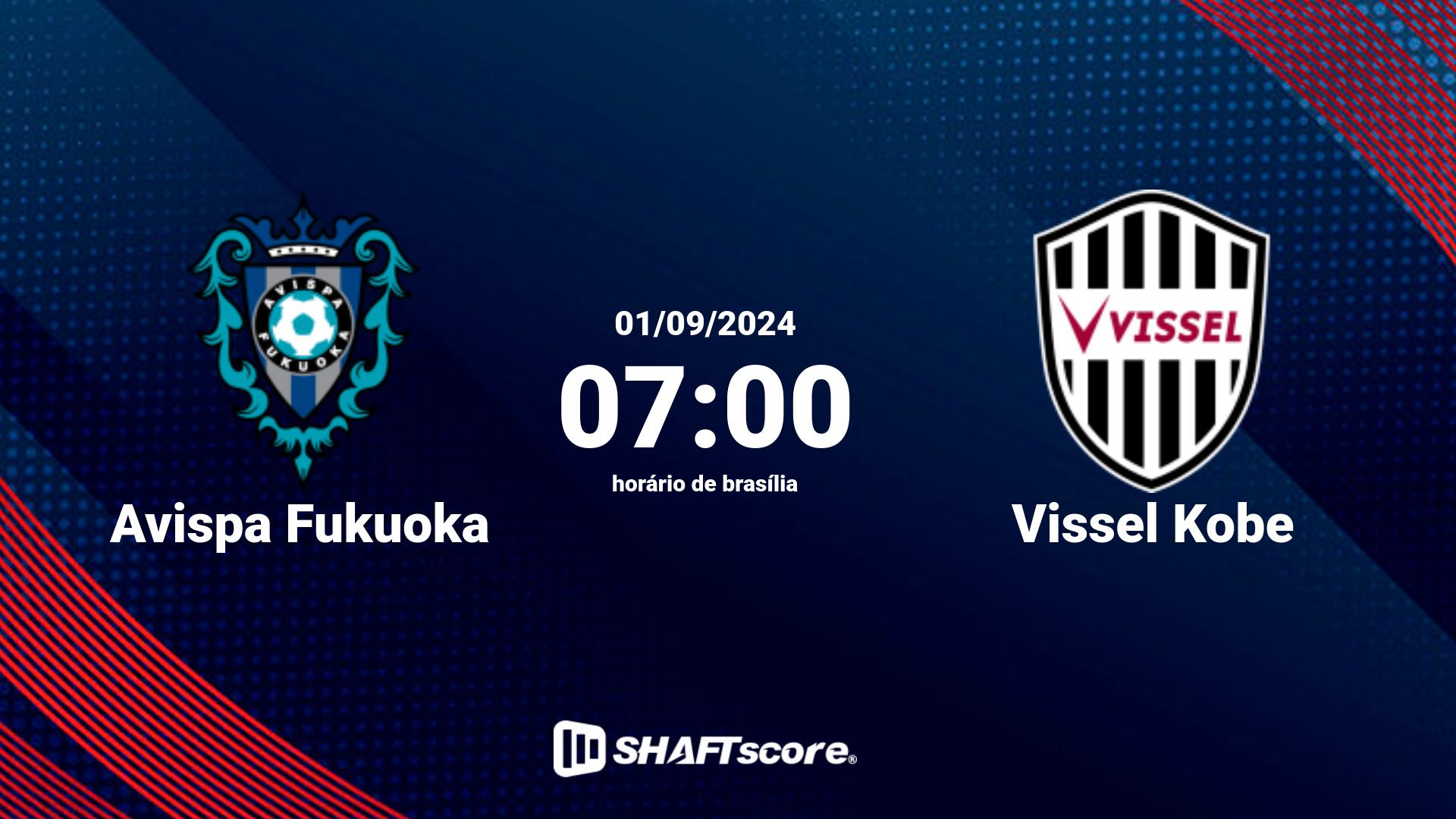 Estatísticas do jogo Avispa Fukuoka vs Vissel Kobe 01.09 07:00