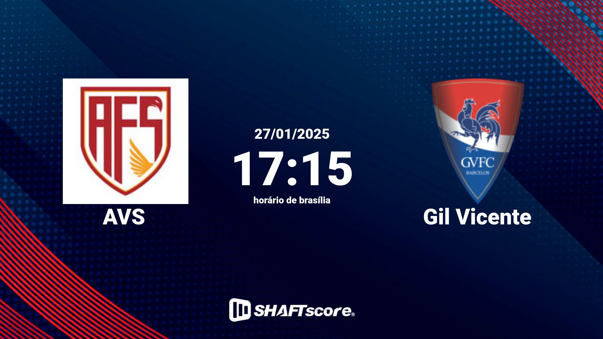 Estatísticas do jogo AVS vs Gil Vicente 27.01 17:15