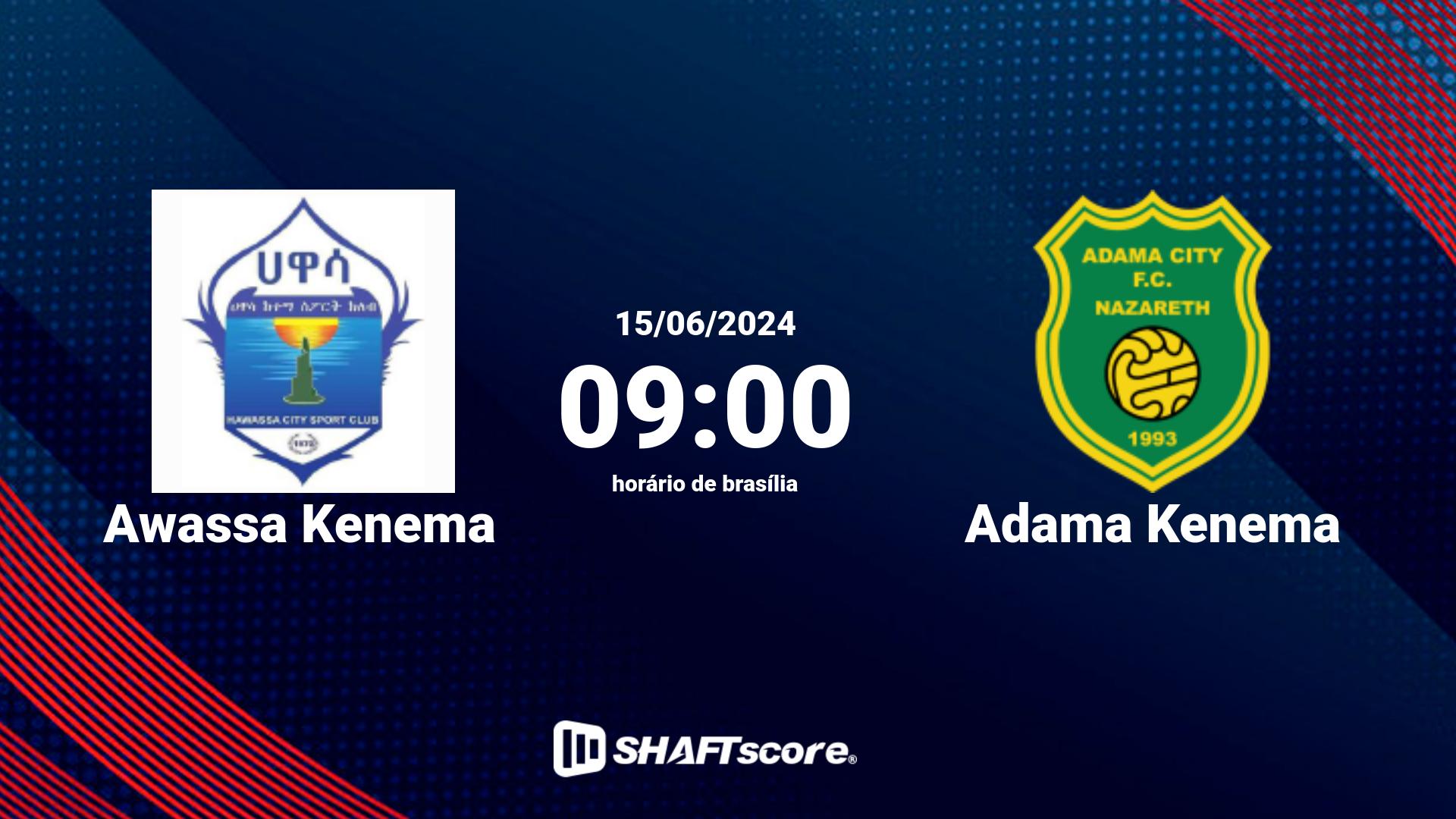 Estatísticas do jogo Awassa Kenema vs Adama Kenema 15.06 09:00