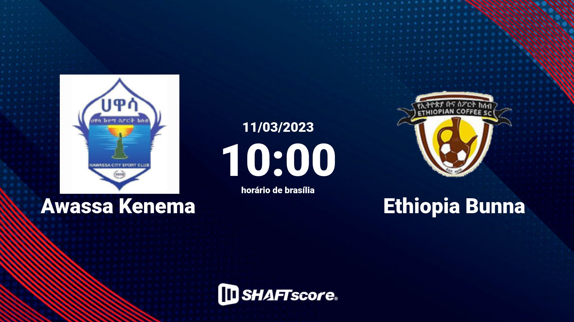 Estatísticas do jogo Awassa Kenema vs Ethiopia Bunna 11.03 10:00