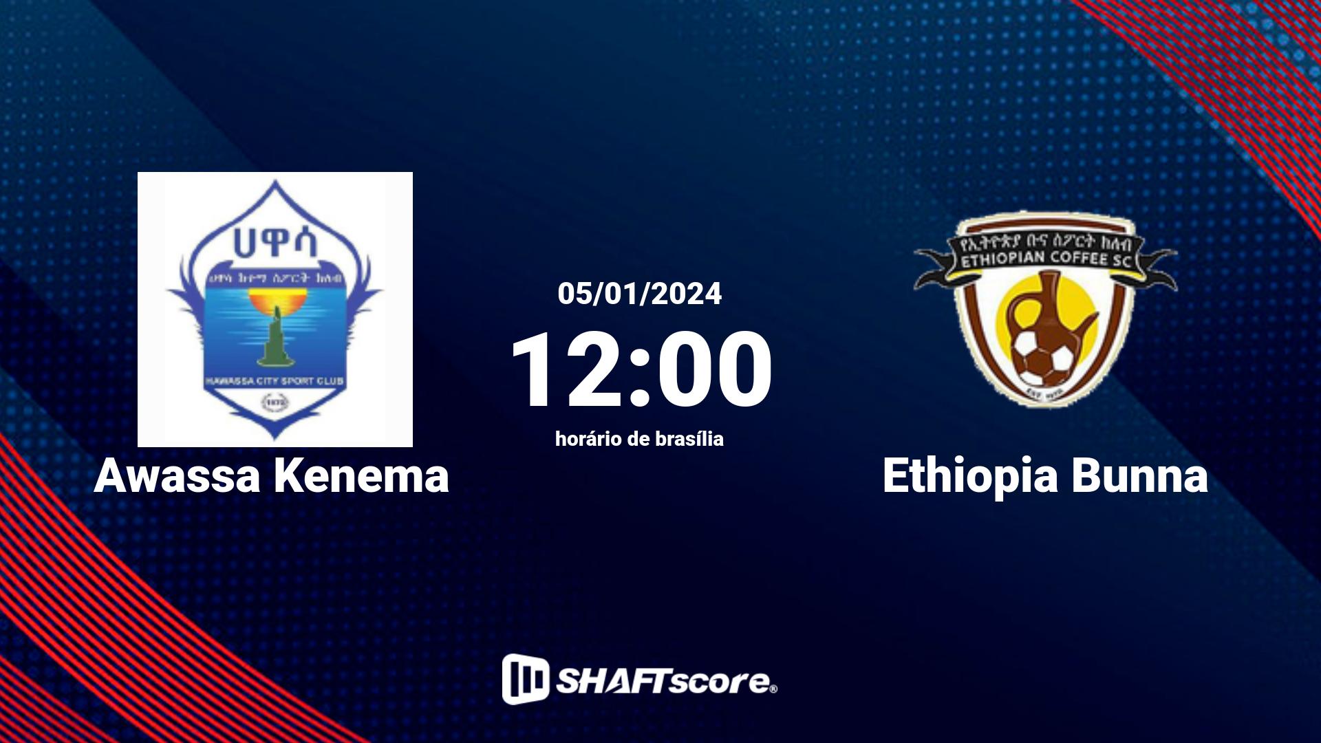 Estatísticas do jogo Awassa Kenema vs Ethiopia Bunna 05.01 12:00