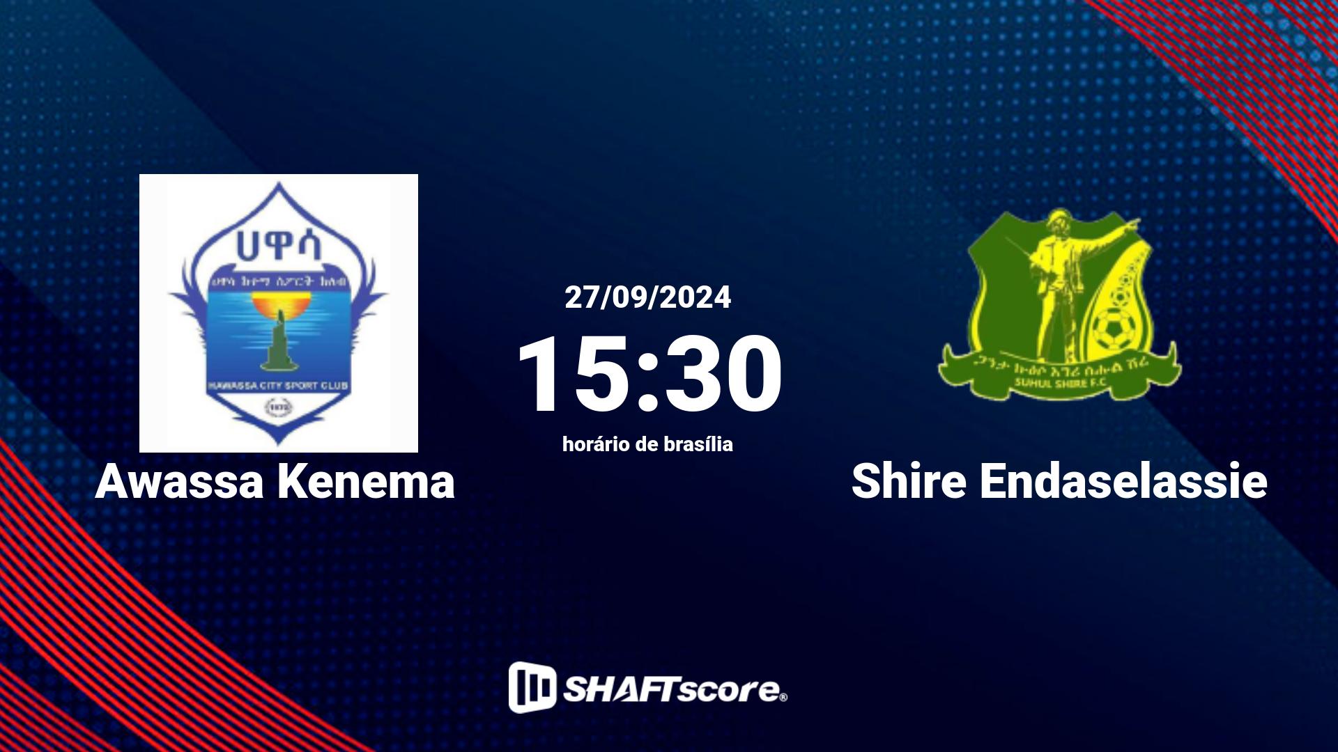 Estatísticas do jogo Awassa Kenema vs Shire Endaselassie 27.09 15:30