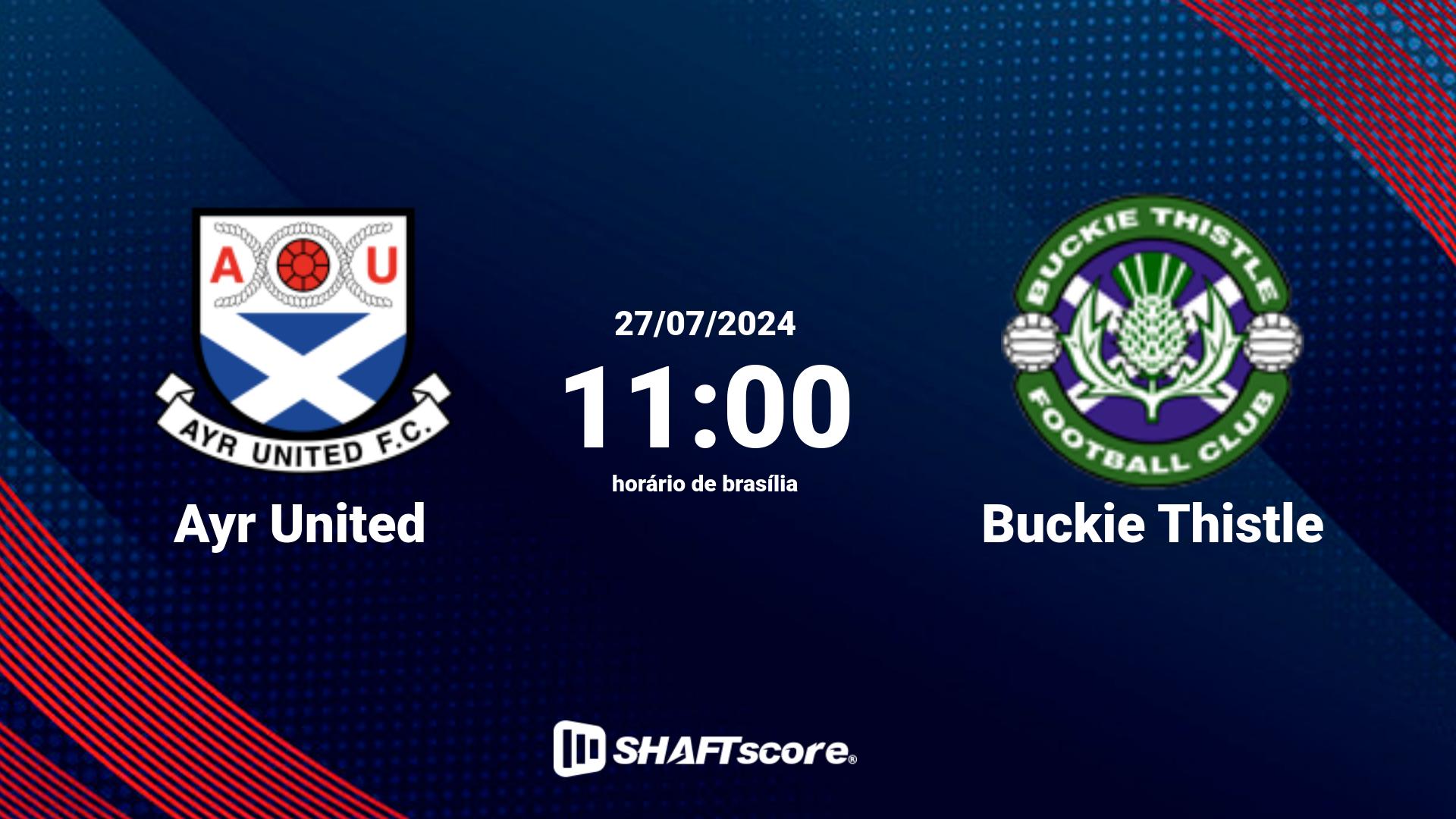 Estatísticas do jogo Ayr United vs Buckie Thistle 27.07 11:00