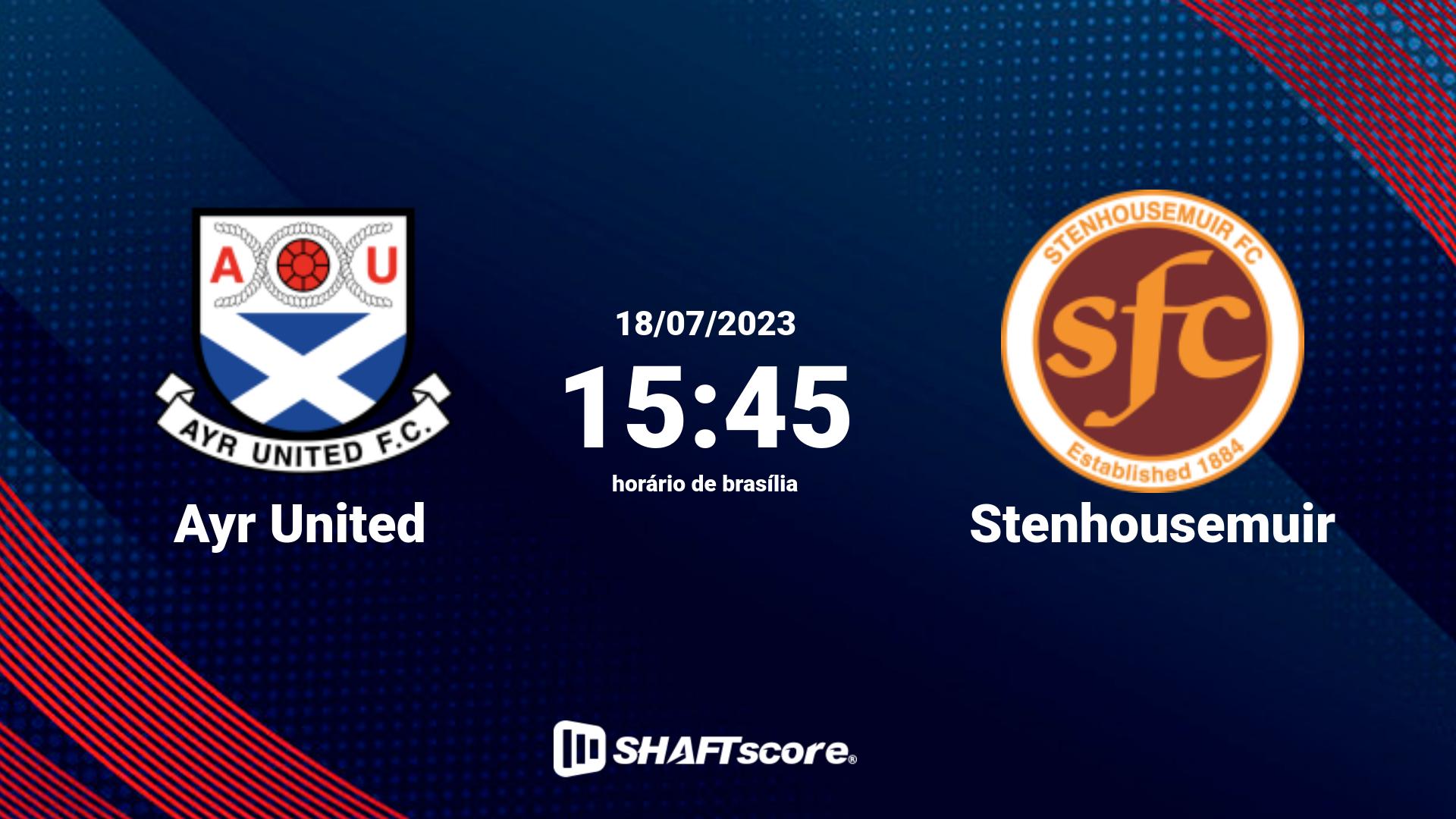 Estatísticas do jogo Ayr United vs Stenhousemuir 18.07 15:45