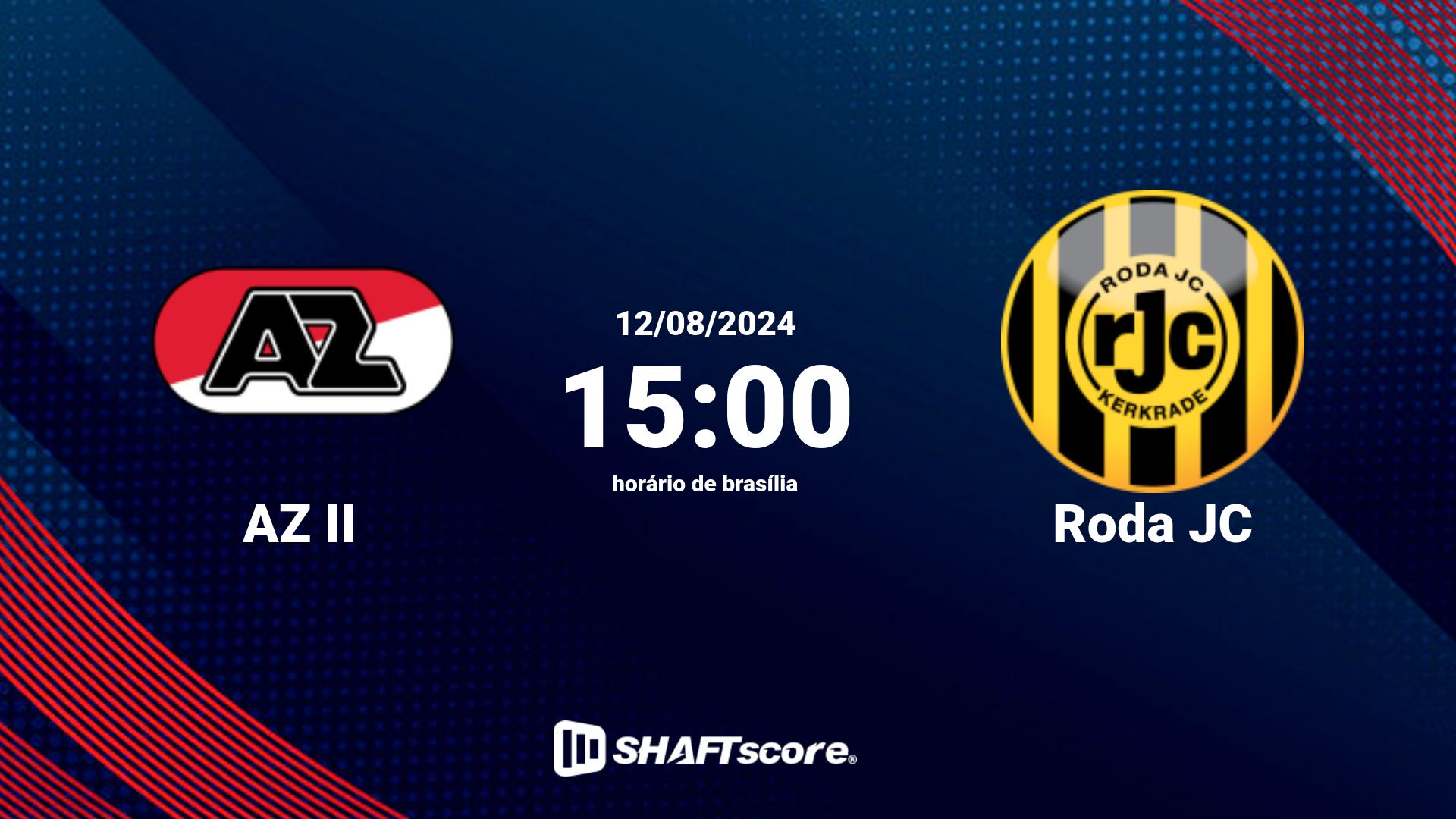 Estatísticas do jogo AZ II vs Roda JC 12.08 15:00