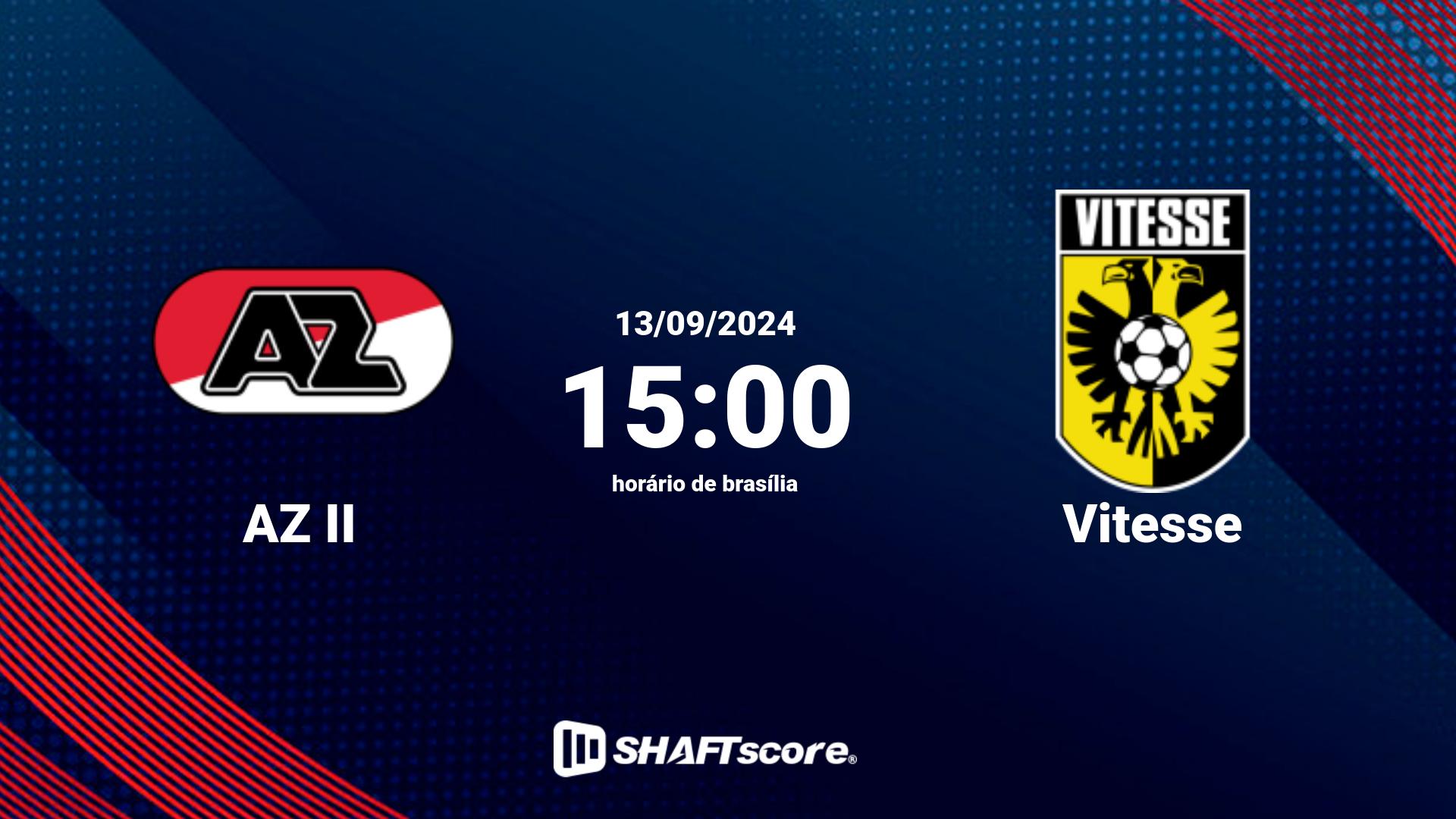 Estatísticas do jogo AZ II vs Vitesse 13.09 15:00