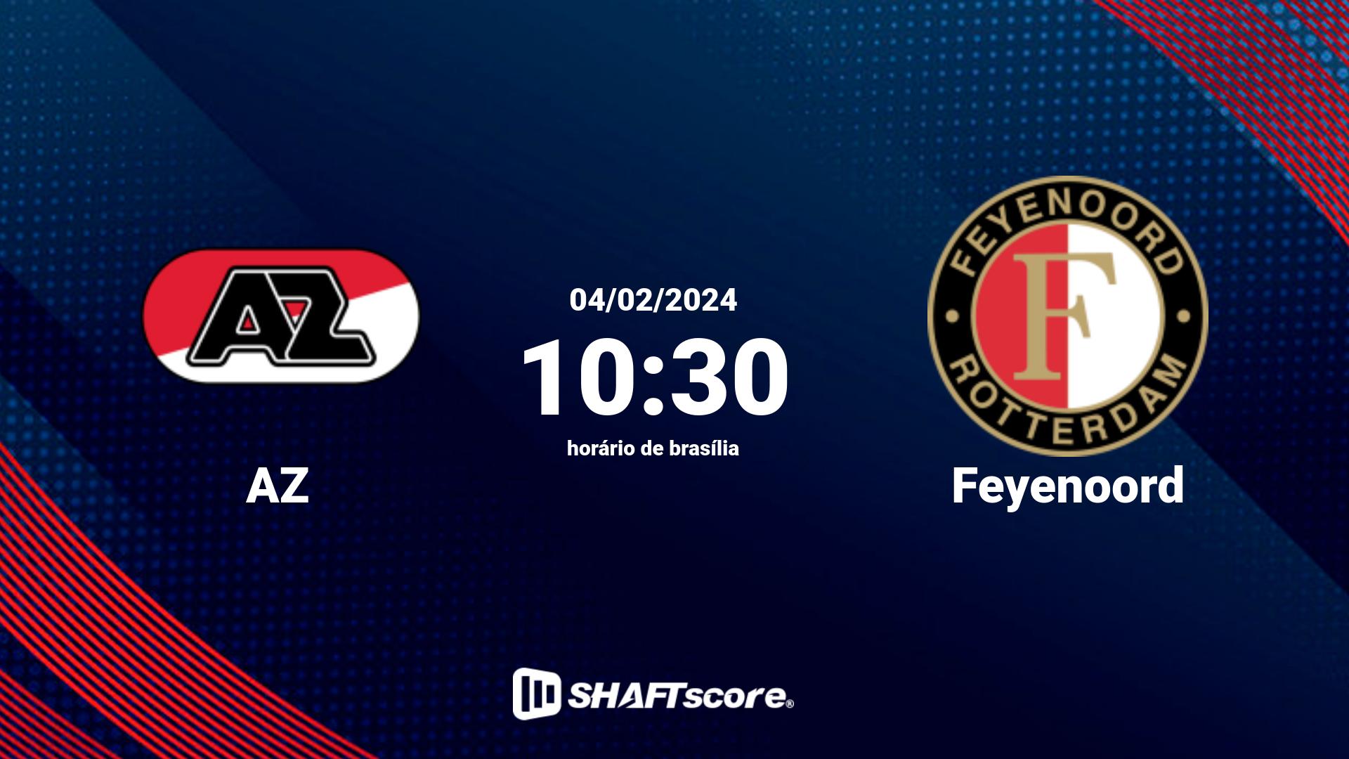 Estatísticas do jogo AZ vs Feyenoord 04.02 10:30