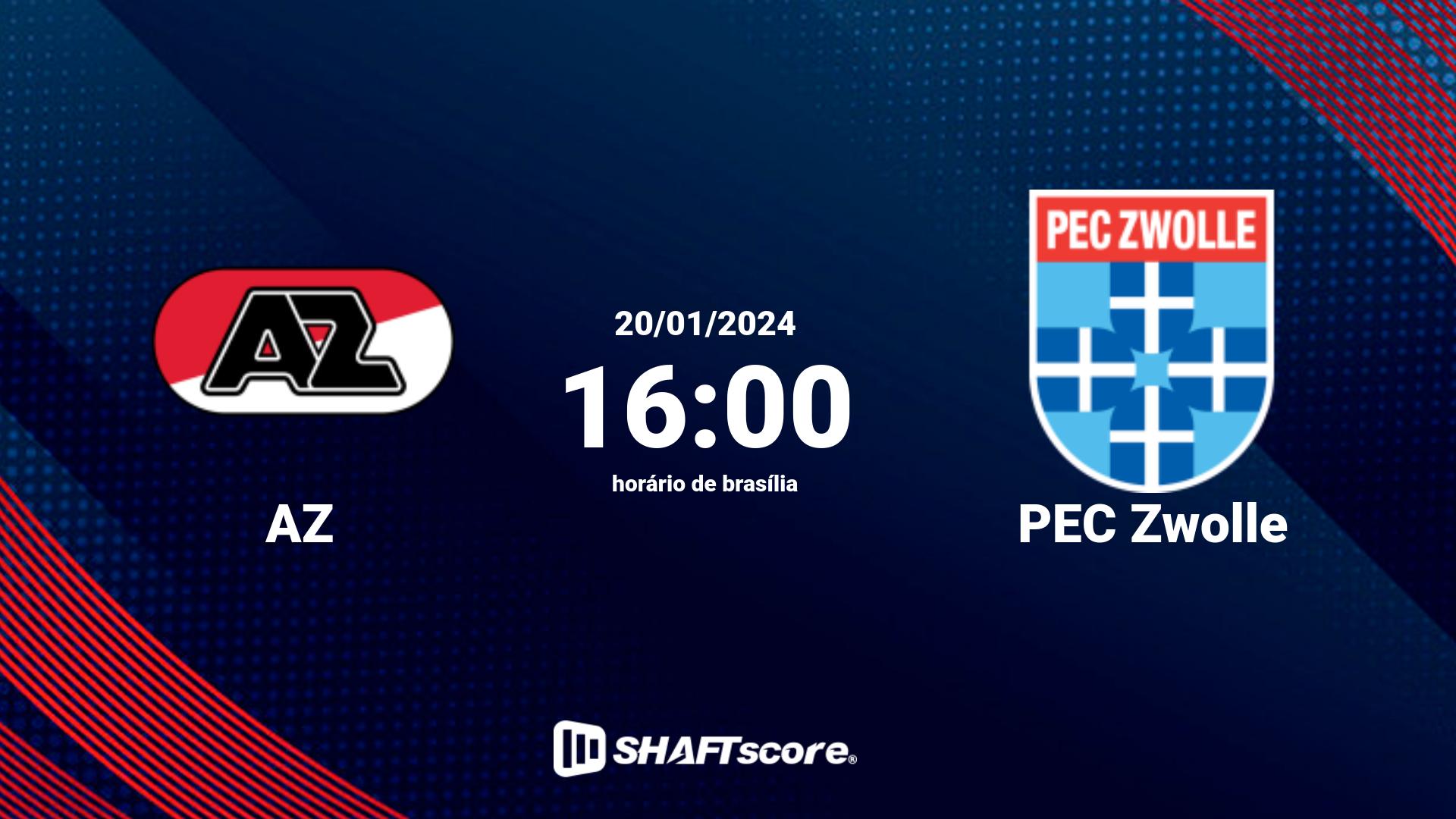 Estatísticas do jogo AZ vs PEC Zwolle 20.01 16:00