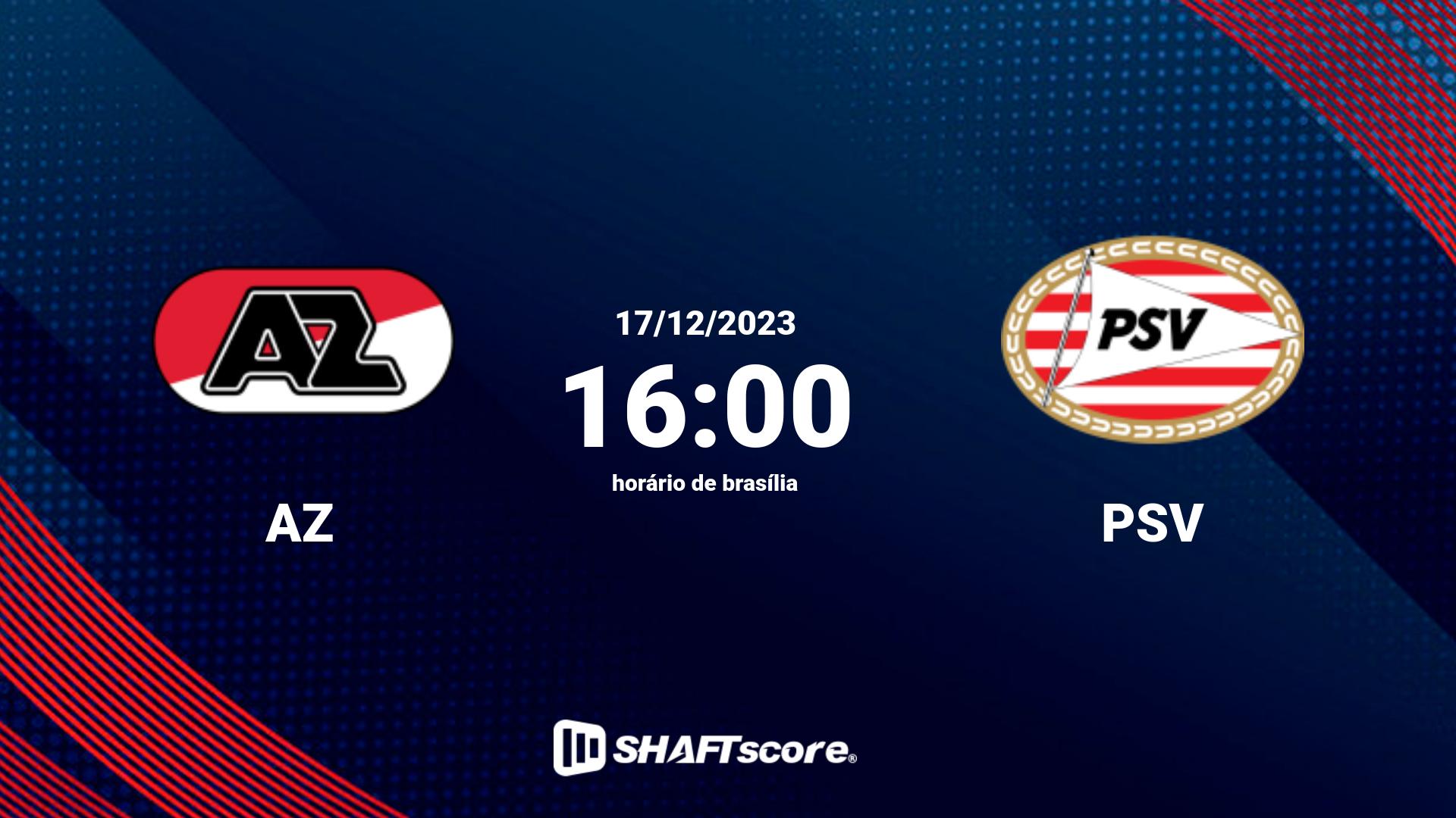 Estatísticas do jogo AZ vs PSV 17.12 16:00