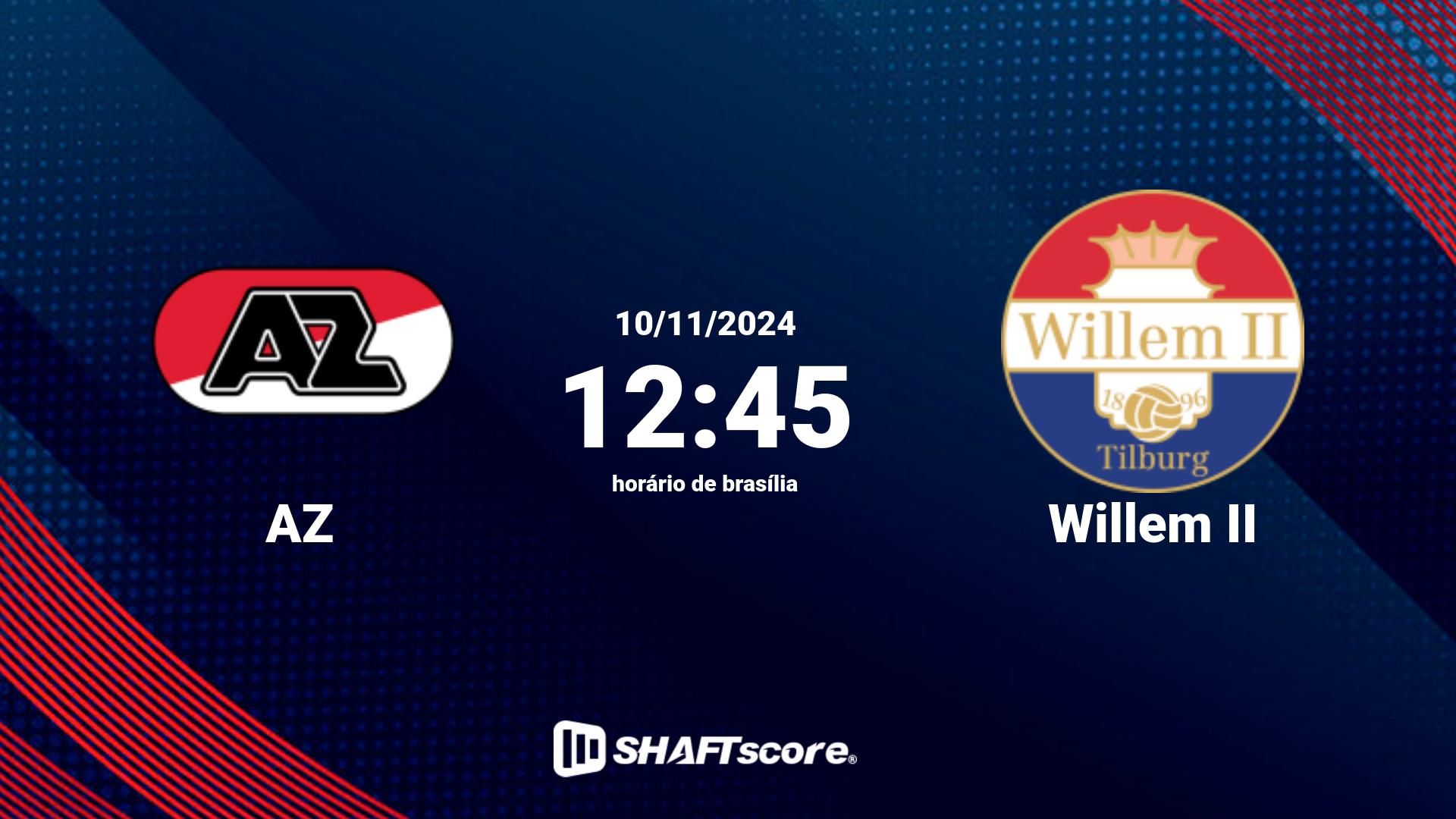 Estatísticas do jogo AZ vs Willem II 10.11 12:45