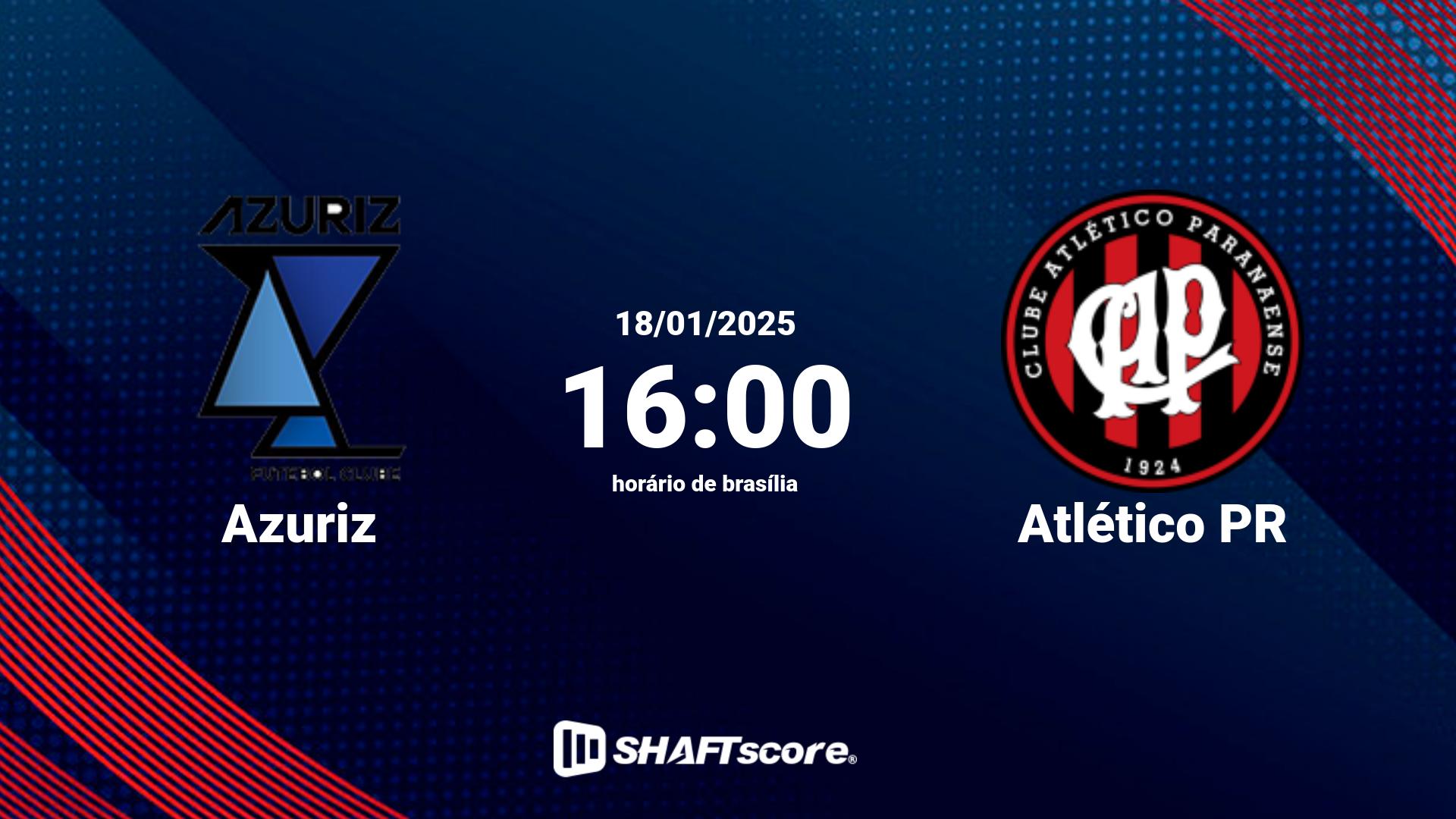 Estatísticas do jogo Azuriz vs Atlético PR 18.01 16:00