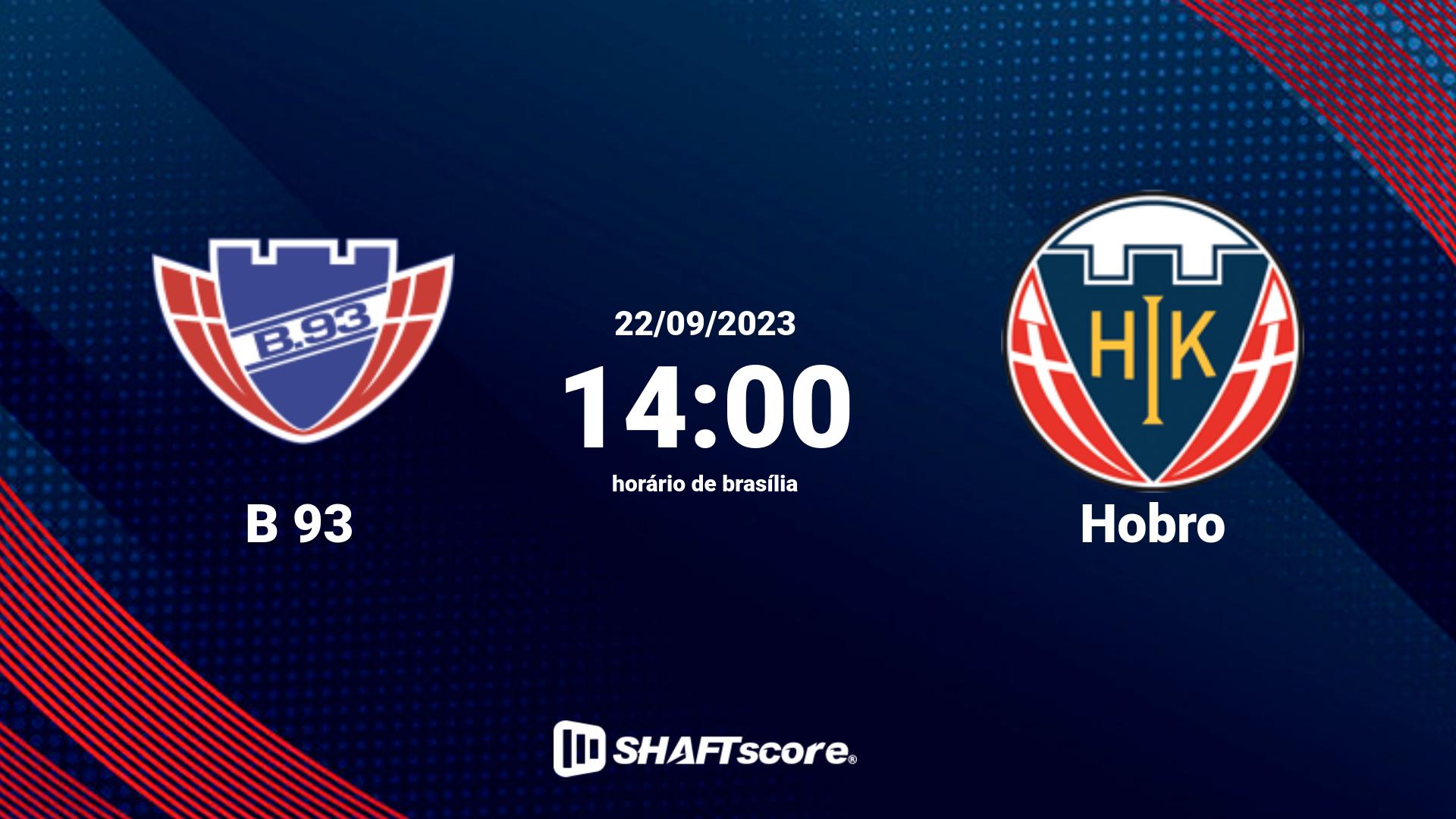 Estatísticas do jogo B 93 vs Hobro 22.09 14:00