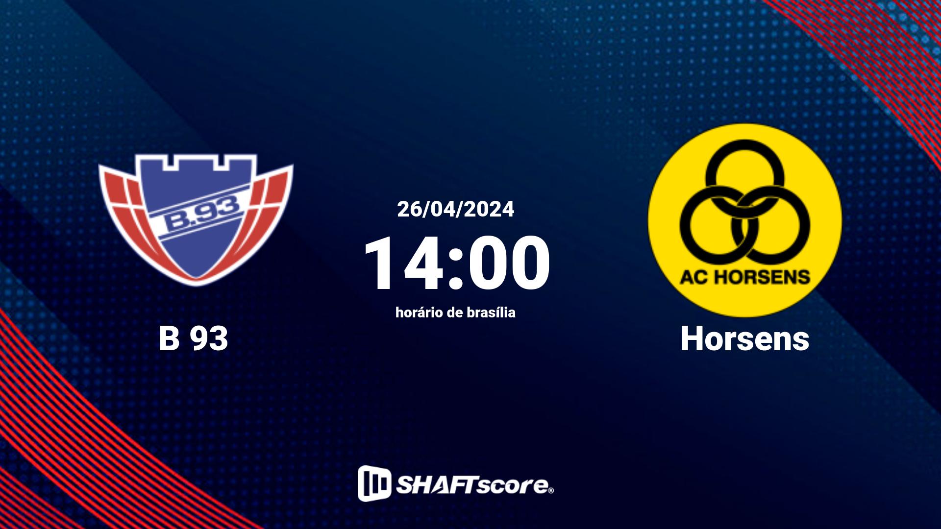 Estatísticas do jogo B 93 vs Horsens 26.04 14:00