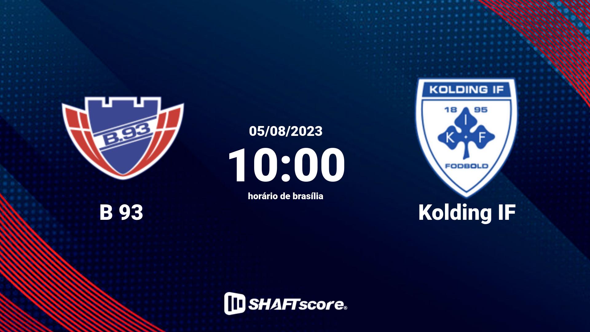 Estatísticas do jogo B 93 vs Kolding IF 05.08 10:00