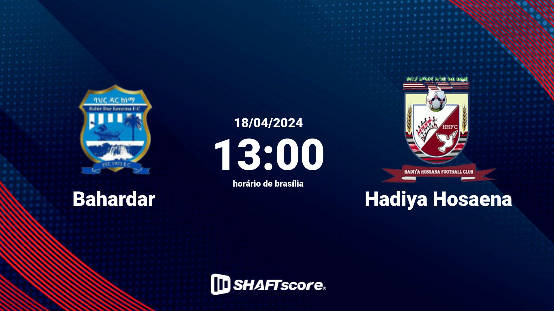 Estatísticas do jogo Bahardar vs Hadiya Hosaena 18.04 13:00