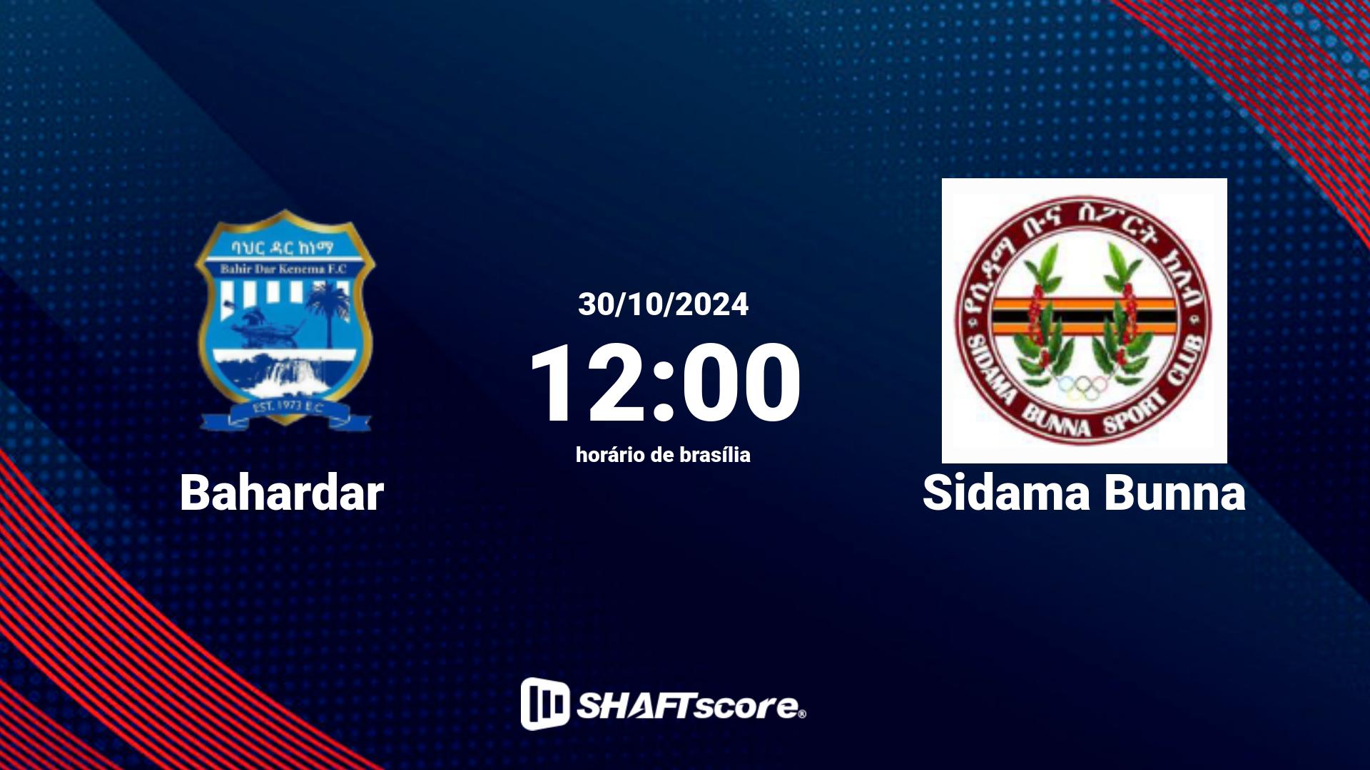 Estatísticas do jogo Bahardar vs Sidama Bunna 30.10 10:00