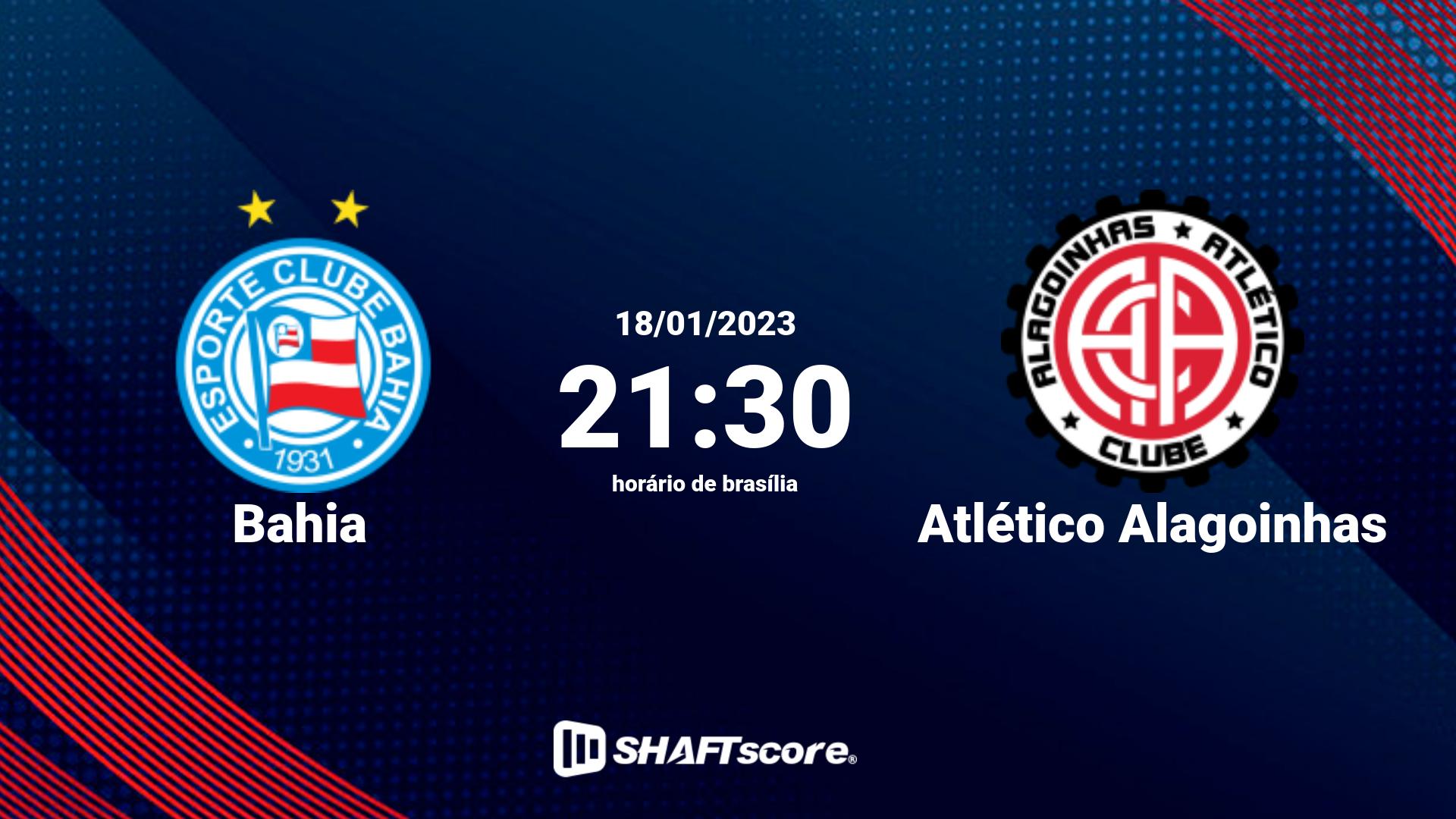 Estatísticas do jogo Bahia vs Atlético Alagoinhas 18.01 21:30