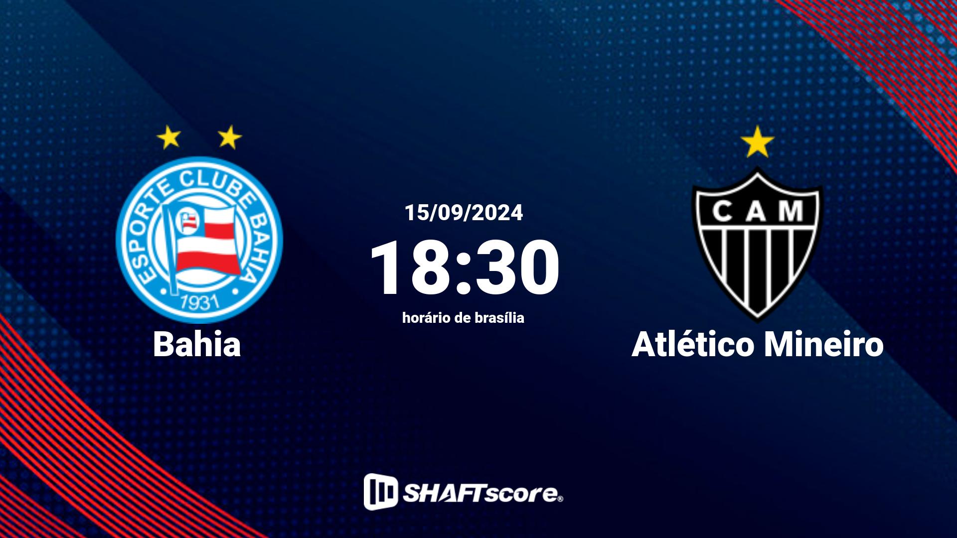 Estatísticas do jogo Bahia vs Atlético Mineiro 15.09 18:30