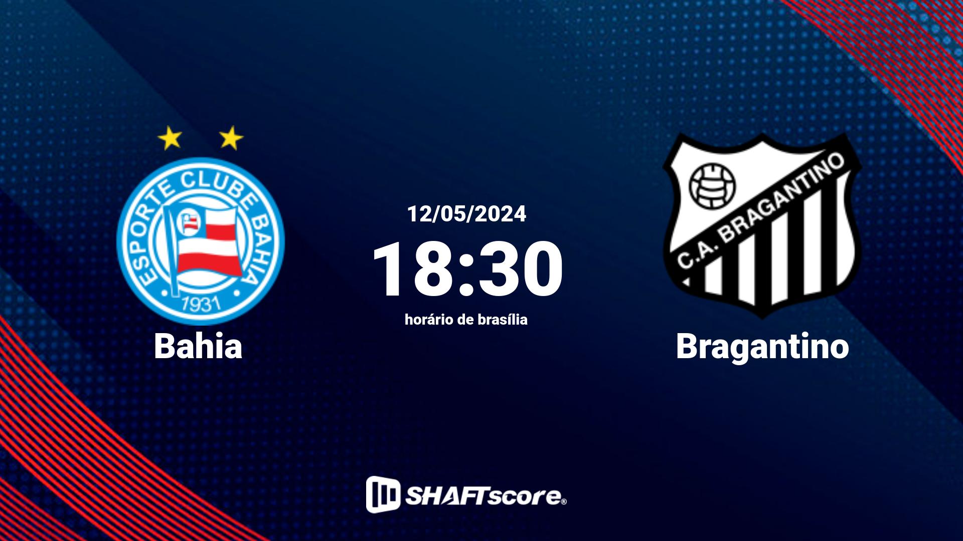 Estatísticas do jogo Bahia vs Bragantino 12.05 18:30