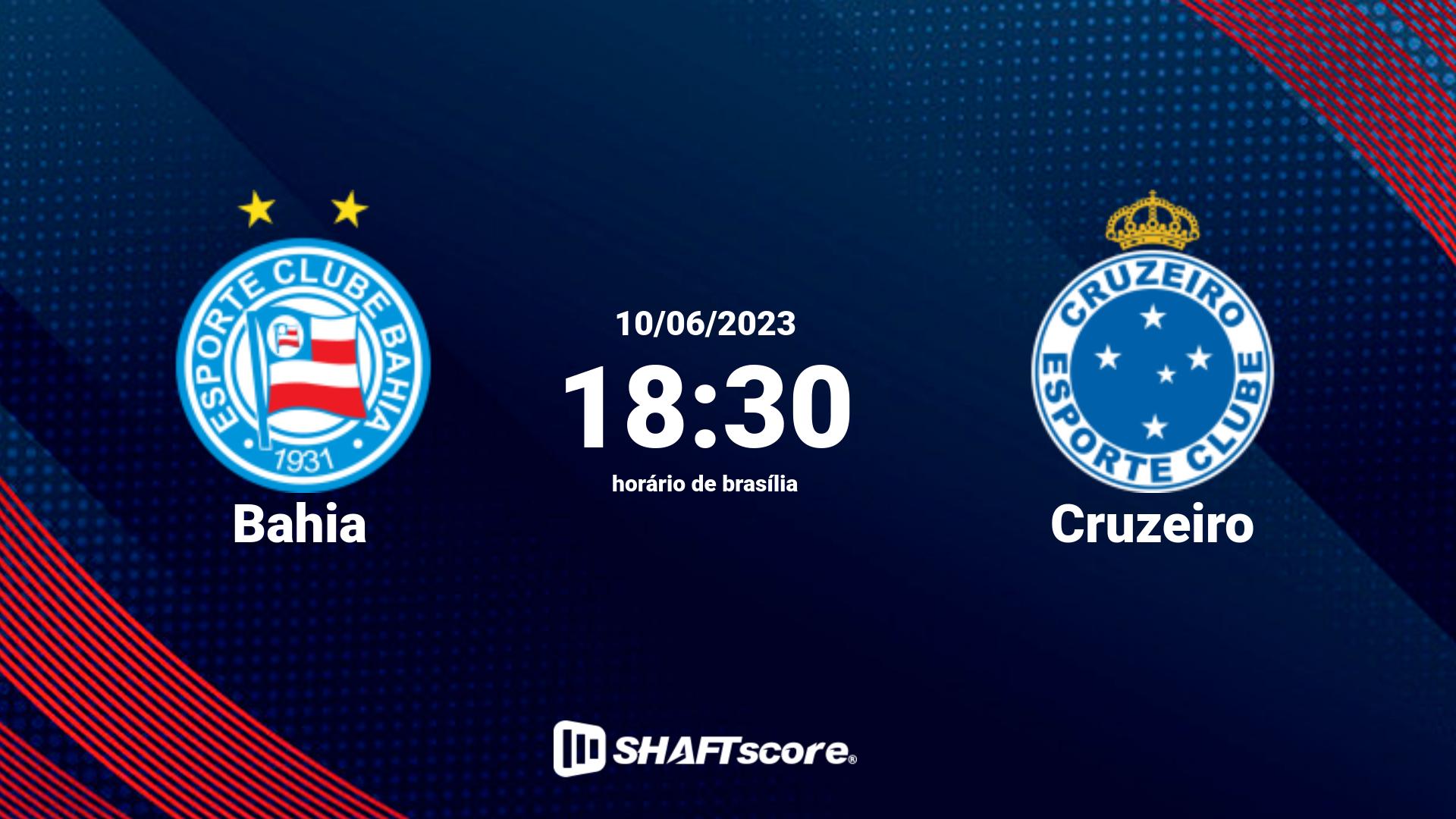 Estatísticas do jogo Bahia vs Cruzeiro 10.06 18:30