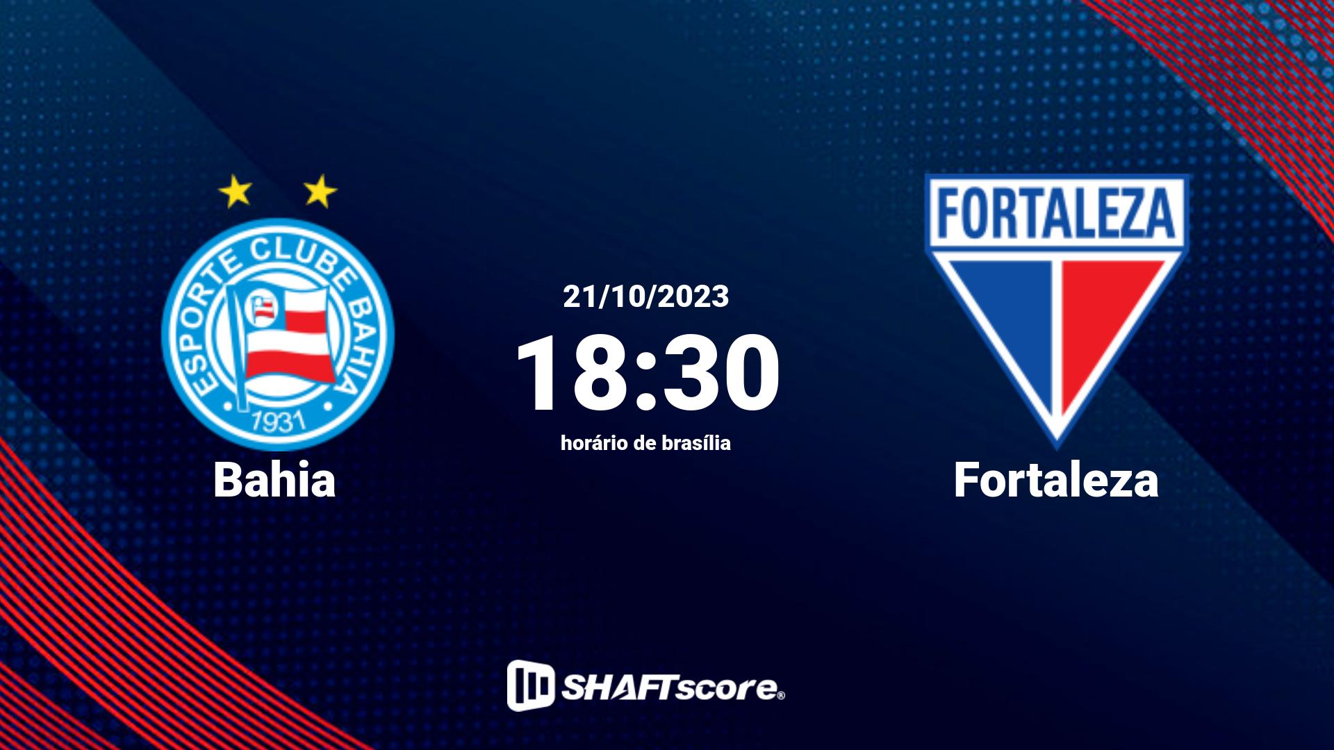 Estatísticas do jogo Bahia vs Fortaleza 21.10 18:30