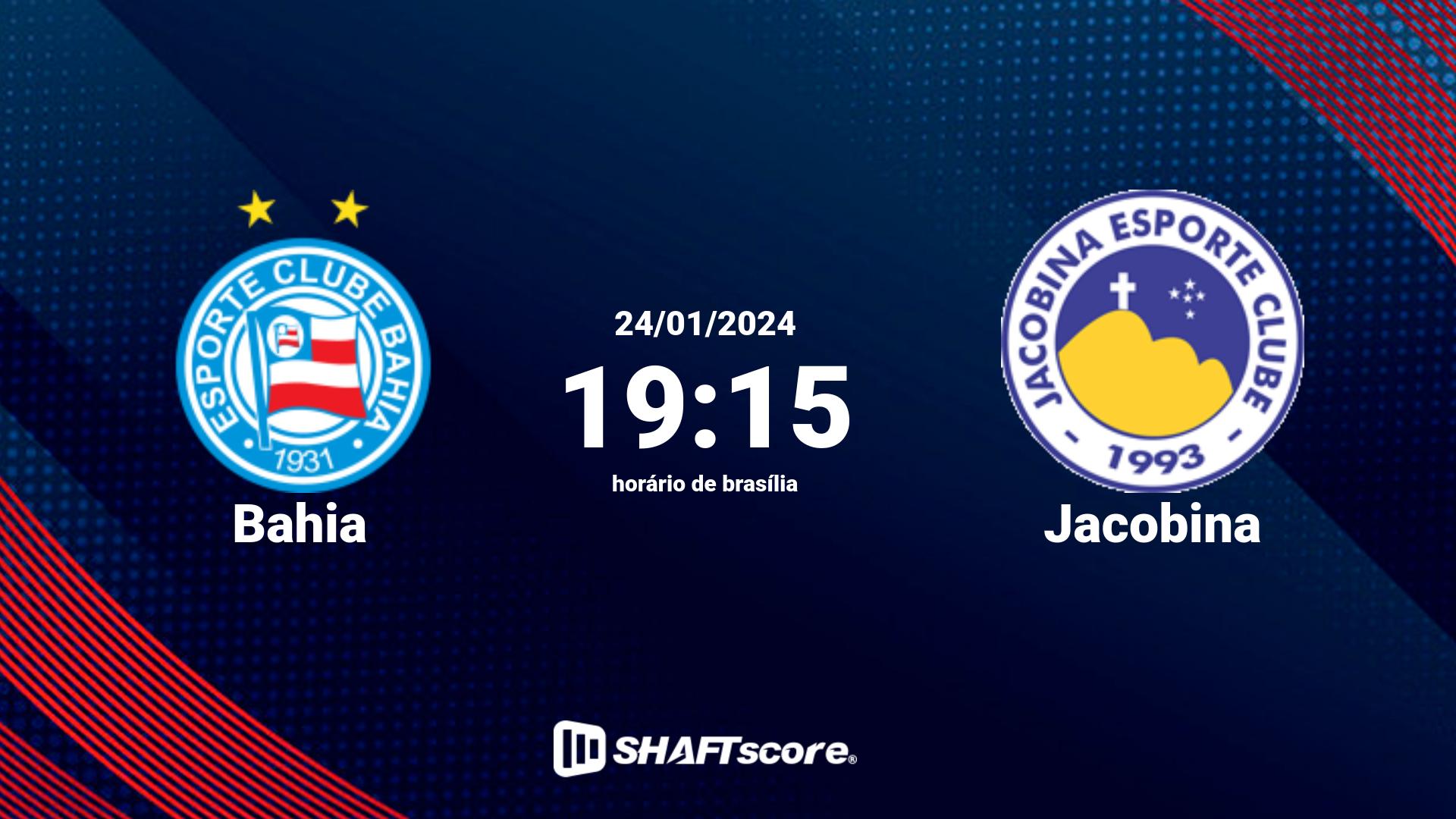 Estatísticas do jogo Bahia vs Jacobina 24.01 19:15