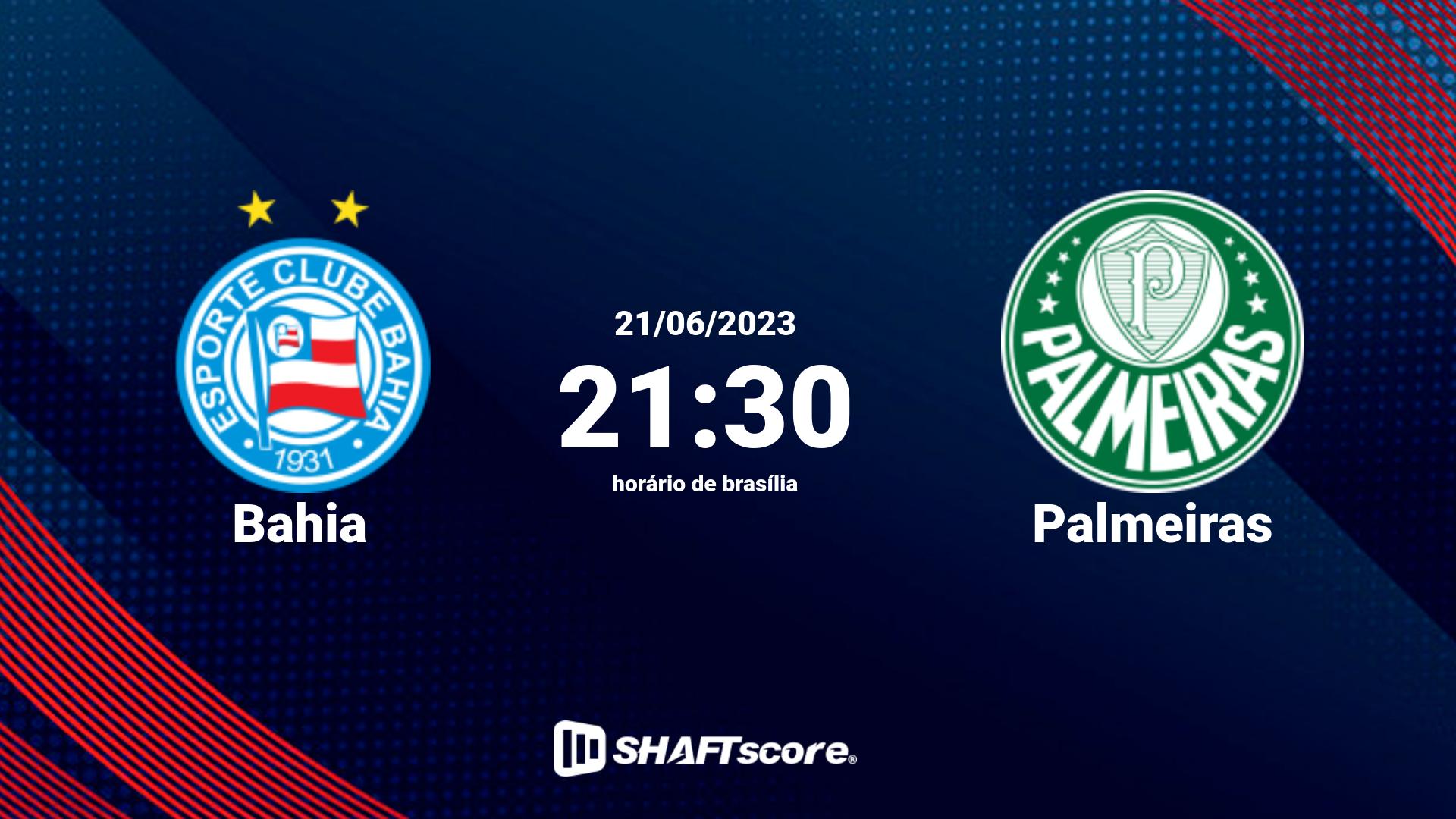 Estatísticas do jogo Bahia vs Palmeiras 21.06 21:30