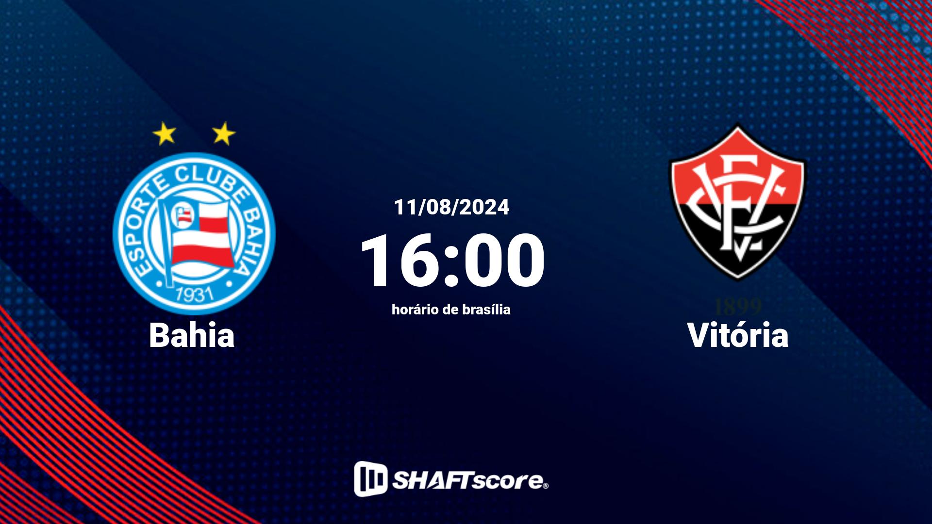 Estatísticas do jogo Bahia vs Vitória 11.08 16:00