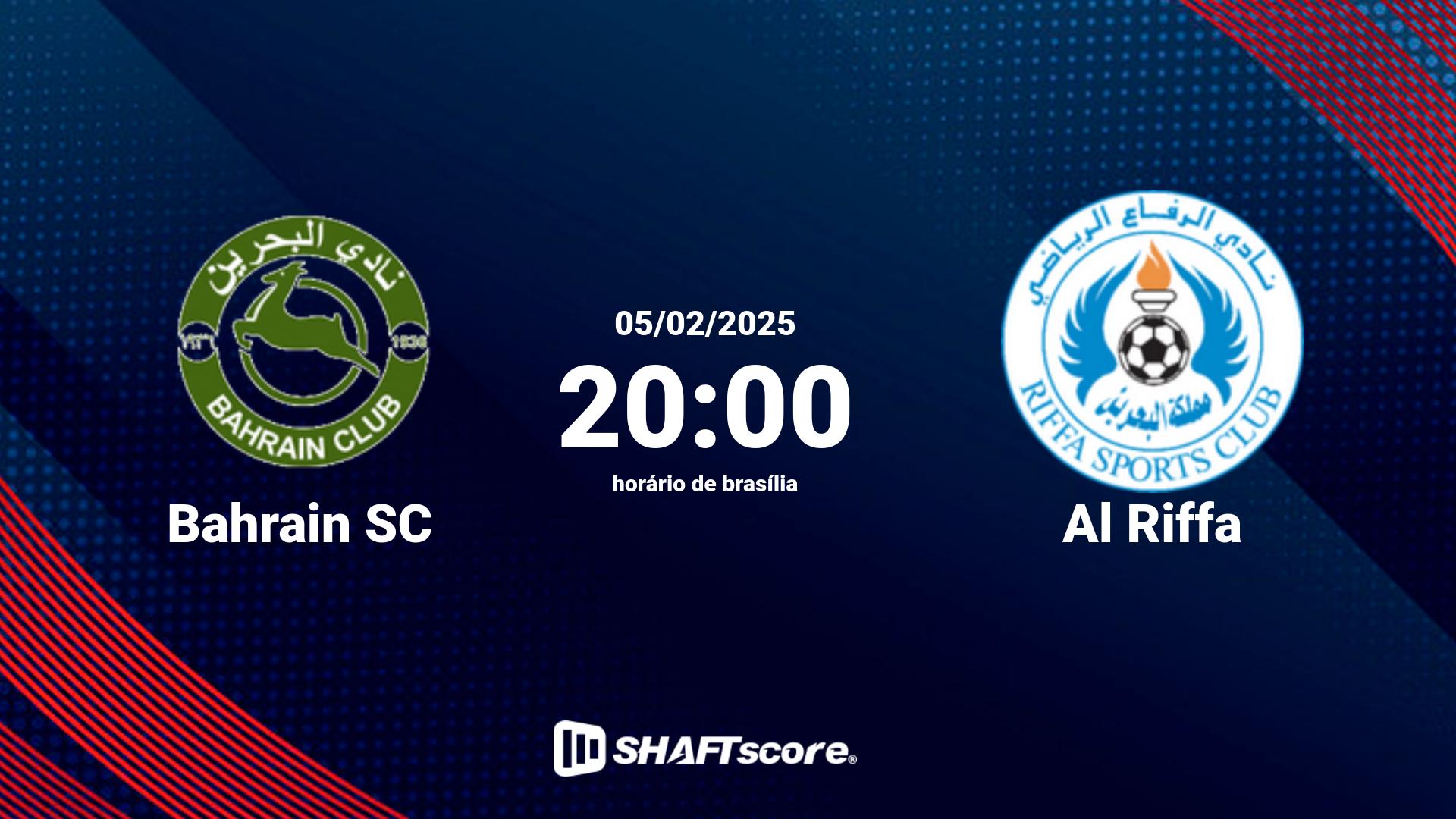 Estatísticas do jogo Bahrain SC vs Al Riffa 05.02 20:00