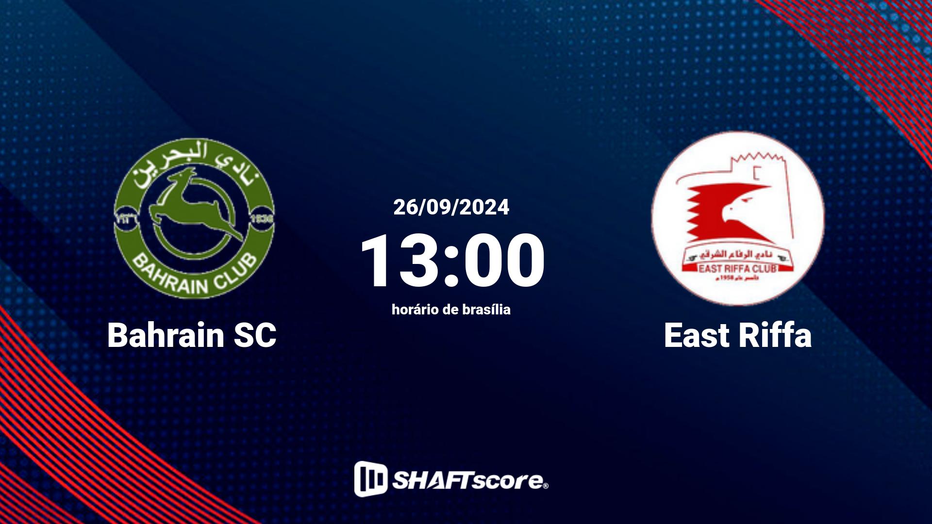 Estatísticas do jogo Bahrain SC vs East Riffa 26.09 13:00