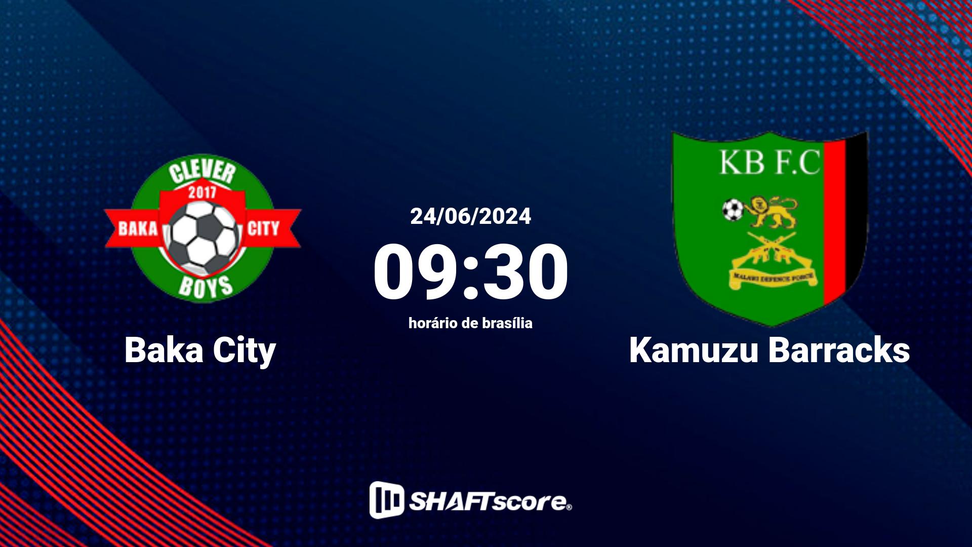 Estatísticas do jogo Baka City vs Kamuzu Barracks 24.06 09:30