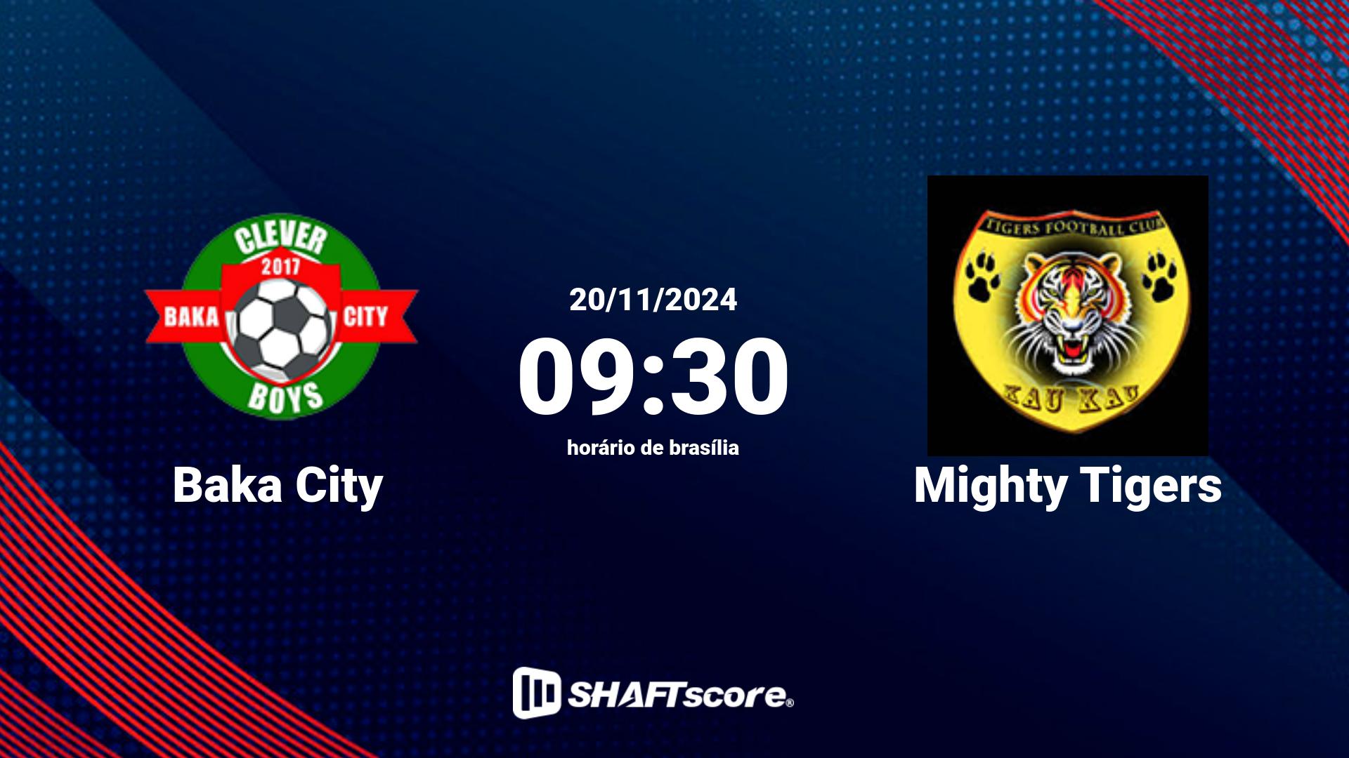 Estatísticas do jogo Baka City vs Mighty Tigers 20.11 09:30