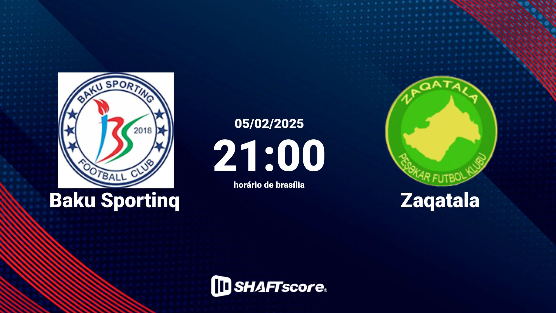 Estatísticas do jogo Baku Sportinq vs Zaqatala 05.02 21:00