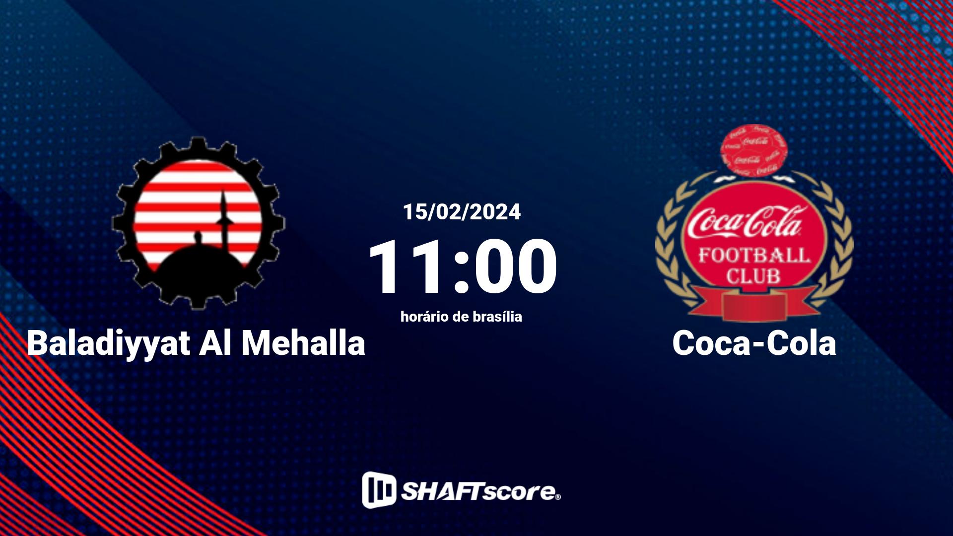 Estatísticas do jogo Baladiyyat Al Mehalla vs Coca-Cola 15.02 11:00