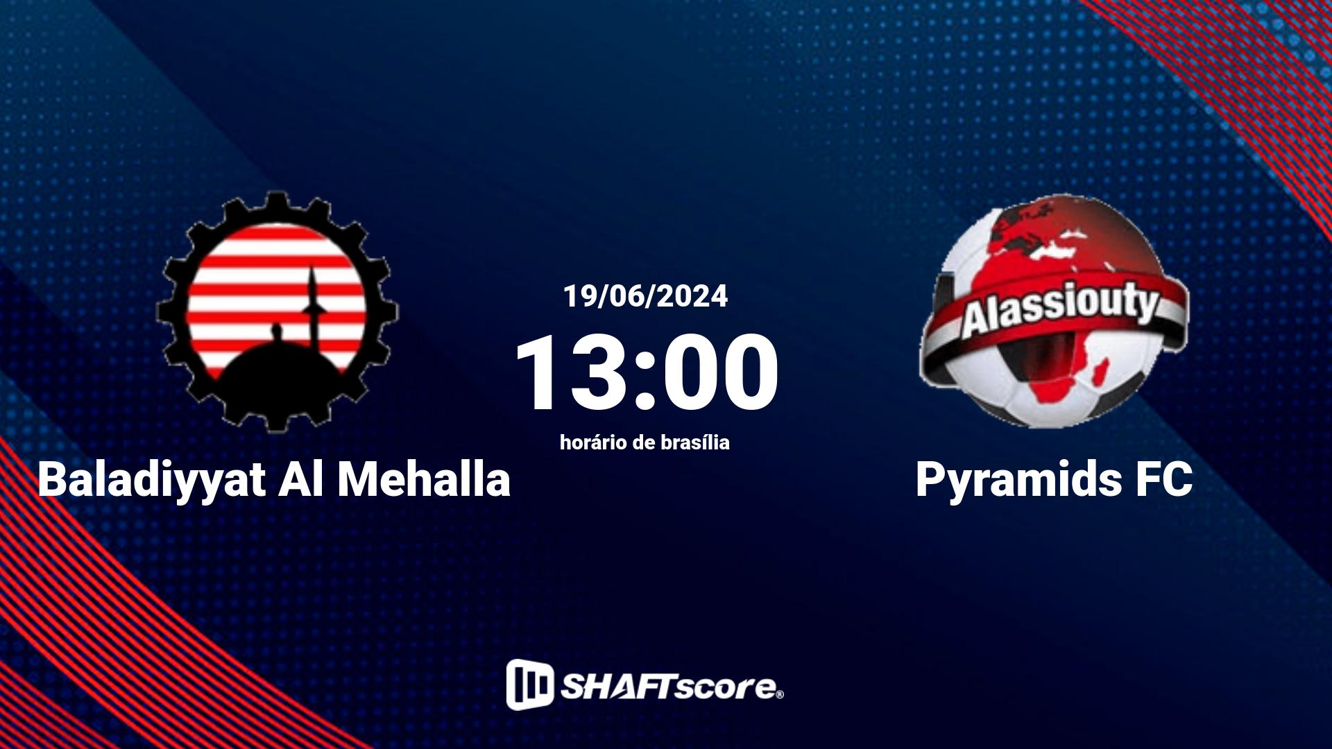 Estatísticas do jogo Baladiyyat Al Mehalla vs Pyramids FC 19.06 13:00