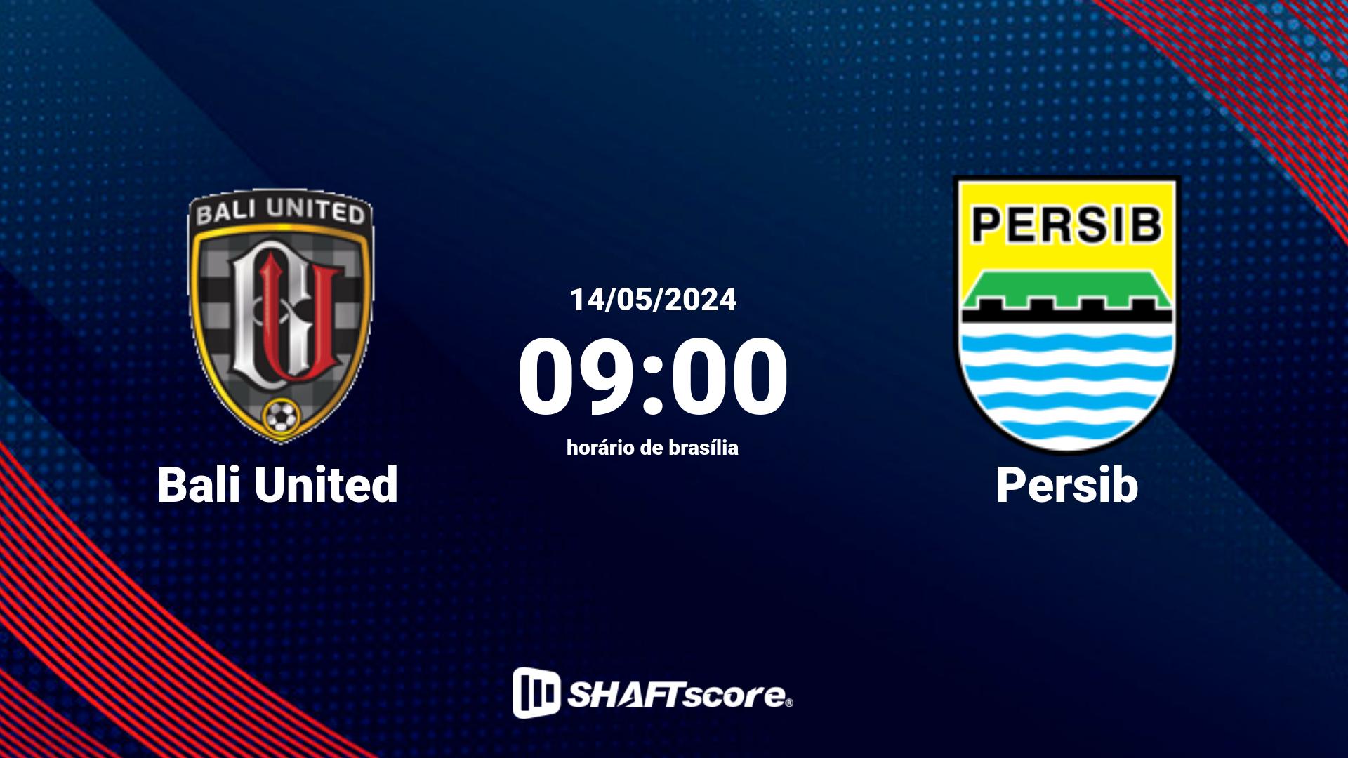 Estatísticas do jogo Bali United vs Persib 14.05 09:00