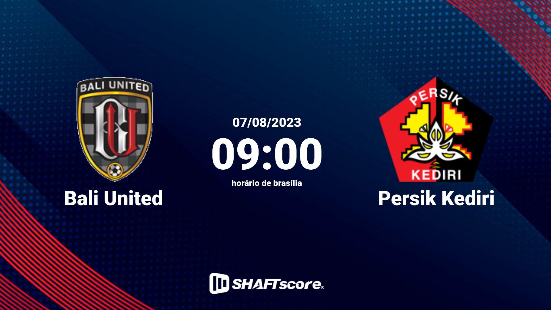 Estatísticas do jogo Bali United vs Persik Kediri 07.08 09:00