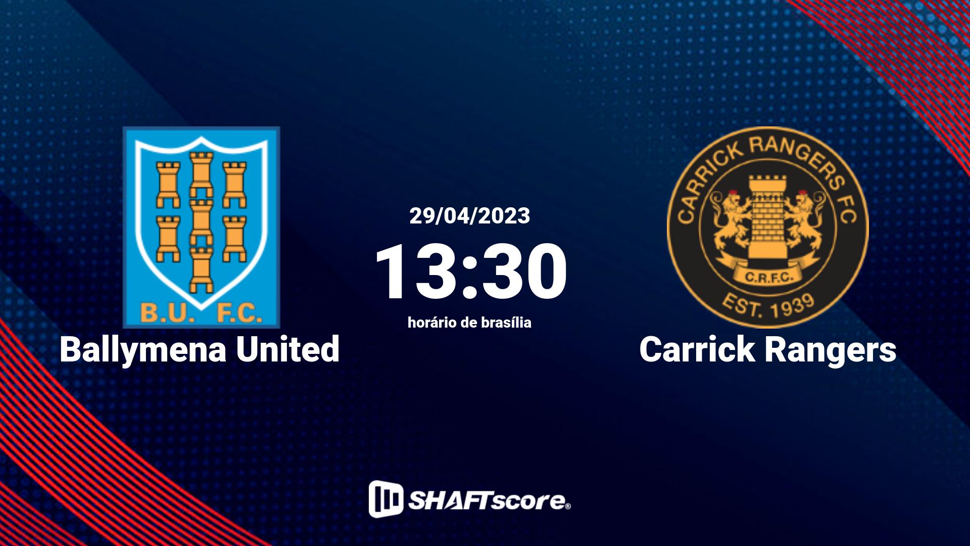 Estatísticas do jogo Ballymena United vs Carrick Rangers 29.04 13:30