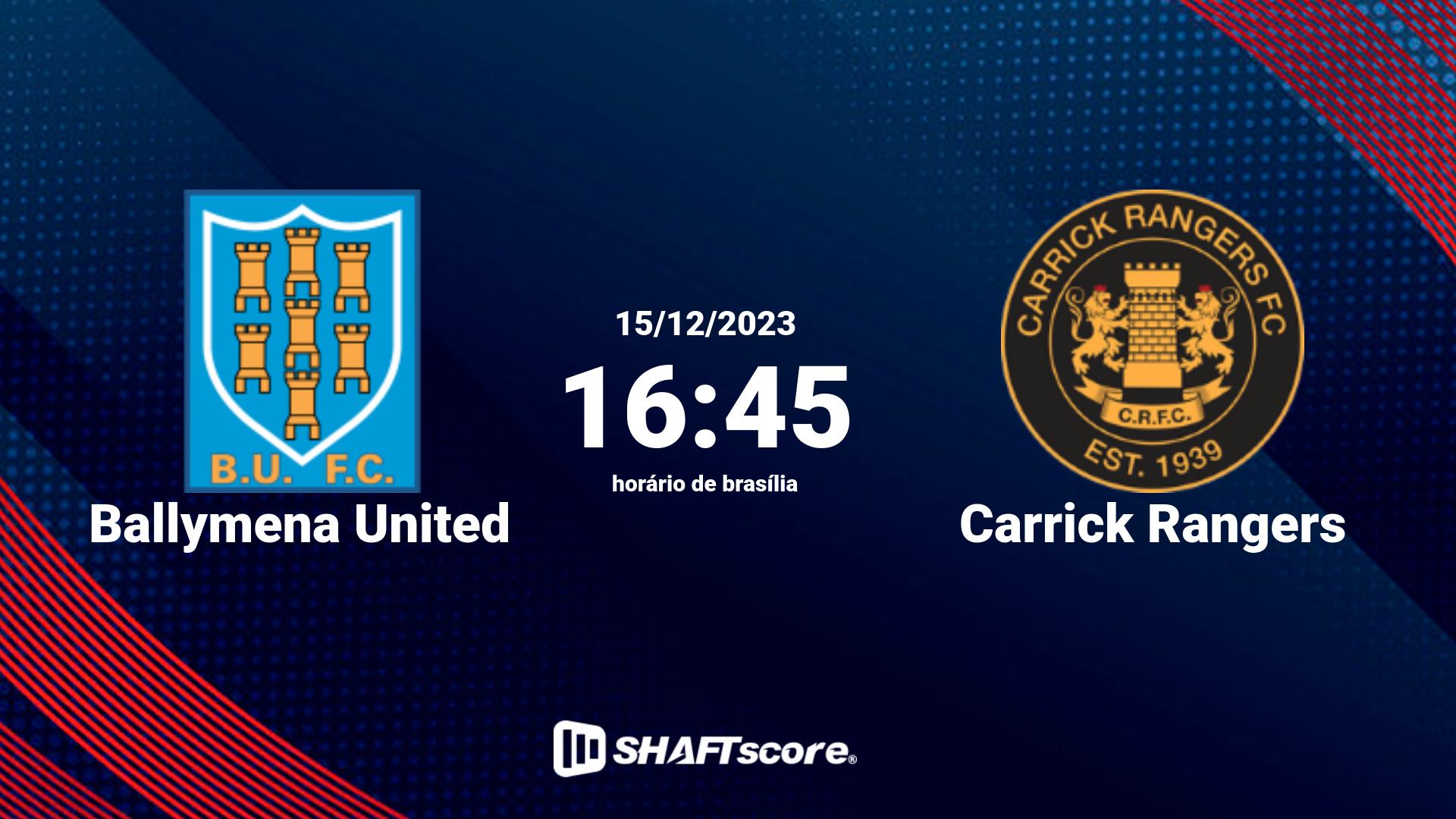 Estatísticas do jogo Ballymena United vs Carrick Rangers 15.12 16:45