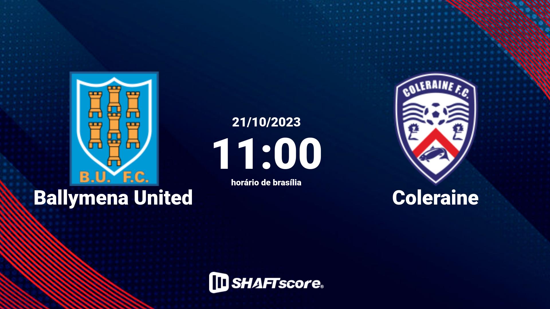 Estatísticas do jogo Ballymena United vs Coleraine 21.10 11:00