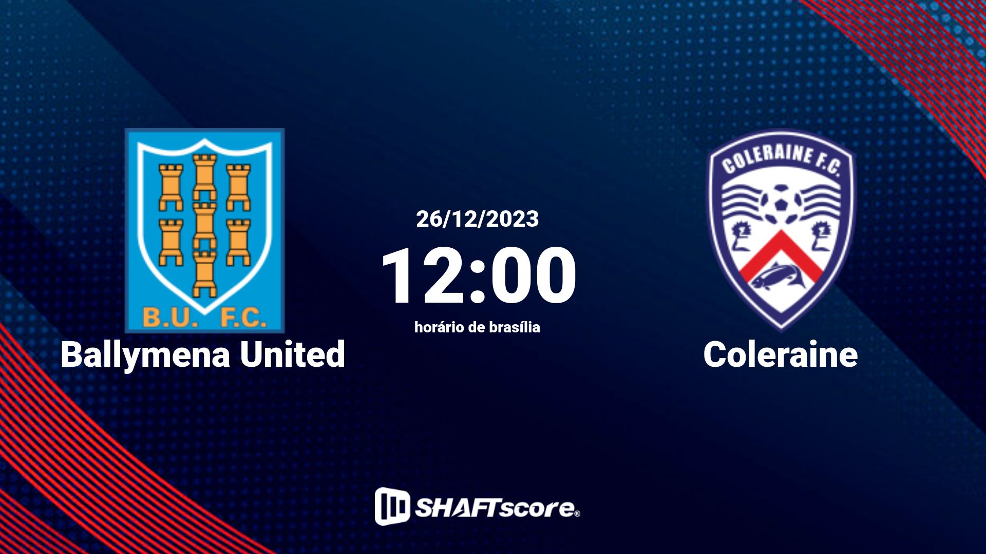 Estatísticas do jogo Ballymena United vs Coleraine 26.12 12:00