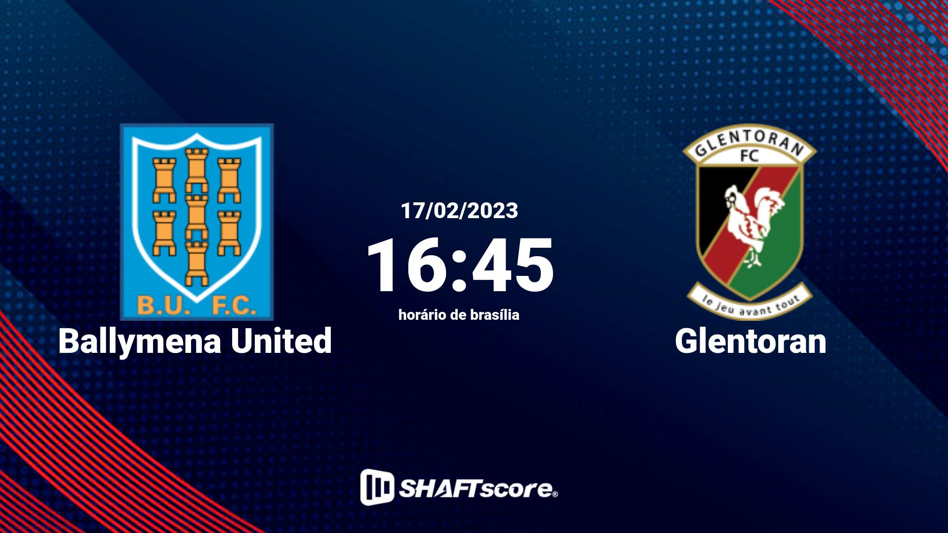 Estatísticas do jogo Ballymena United vs Glentoran 17.02 16:45