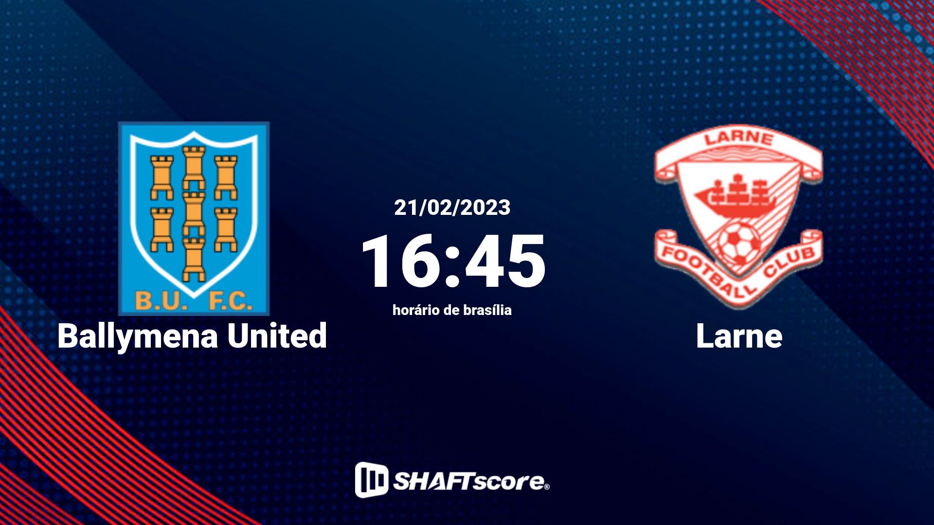 Estatísticas do jogo Ballymena United vs Larne 21.02 16:45