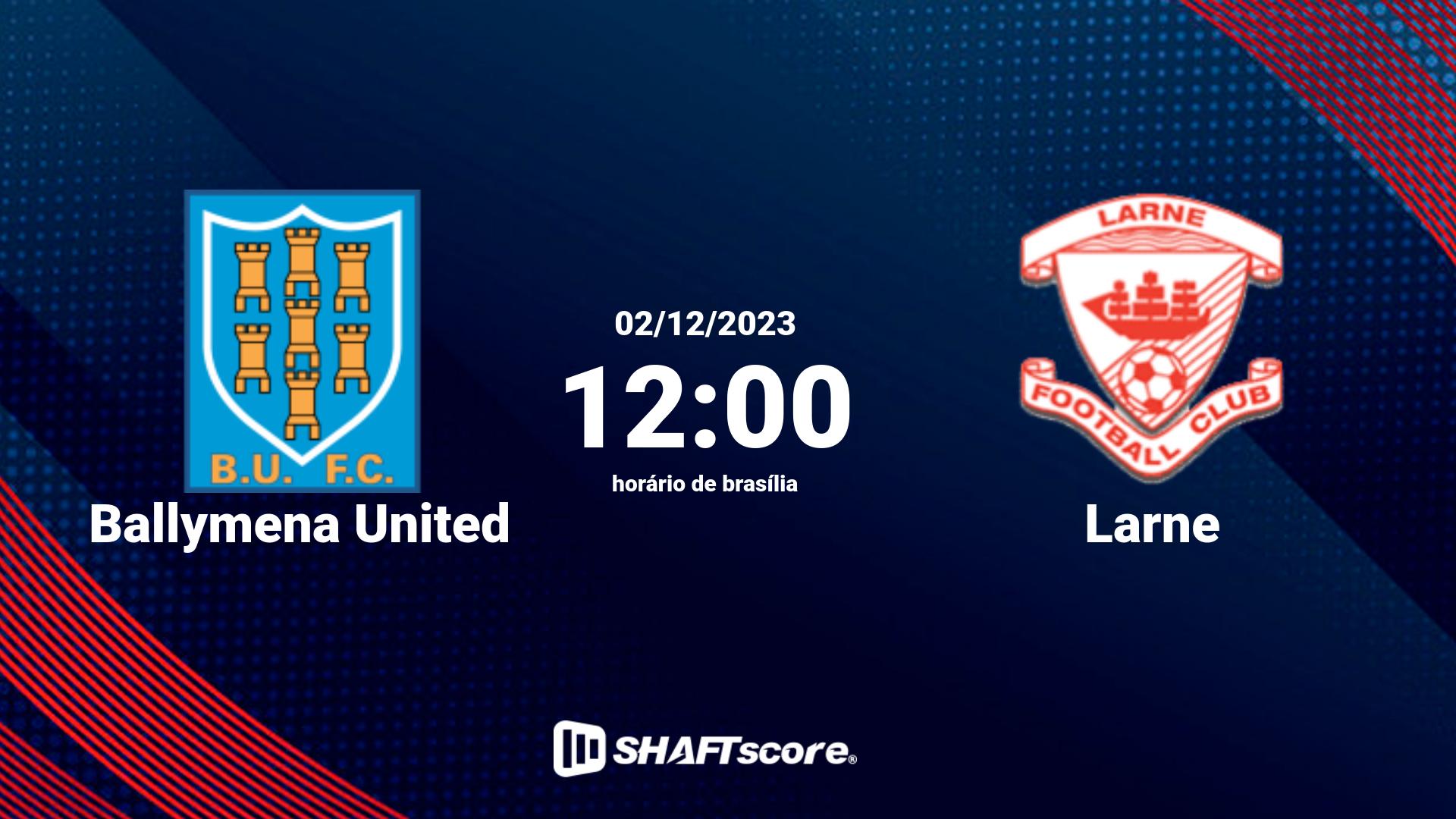 Estatísticas do jogo Ballymena United vs Larne 02.12 12:00