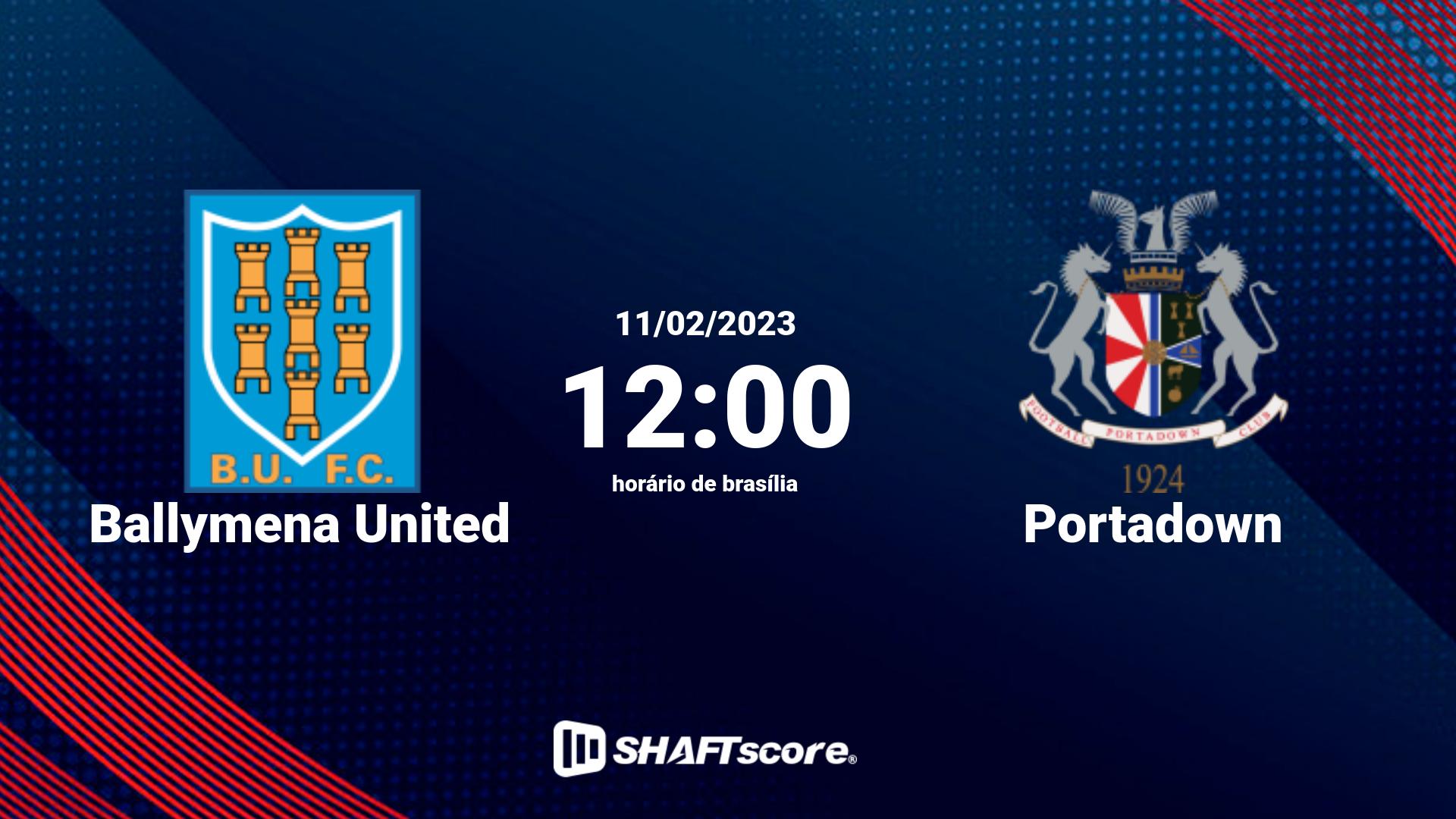 Estatísticas do jogo Ballymena United vs Portadown 11.02 12:00