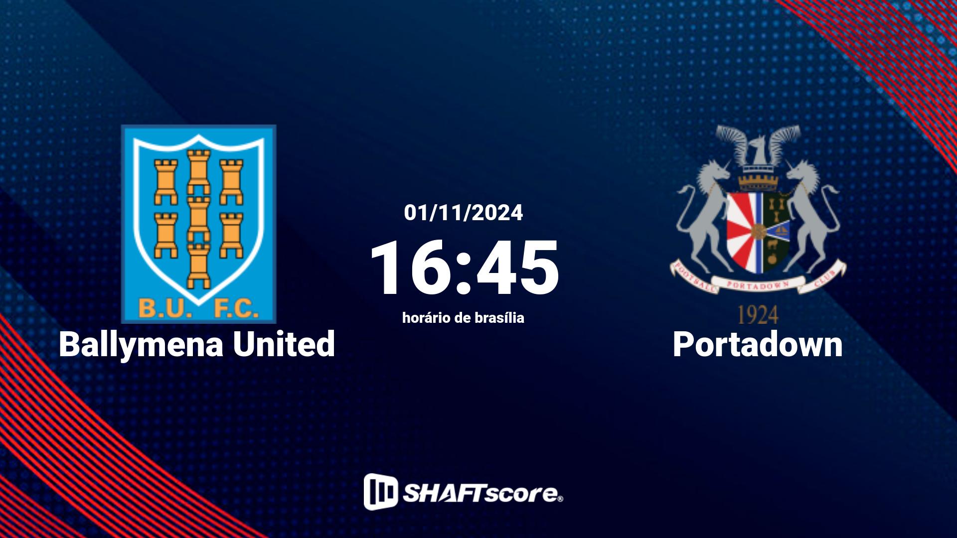 Estatísticas do jogo Ballymena United vs Portadown 01.11 16:45