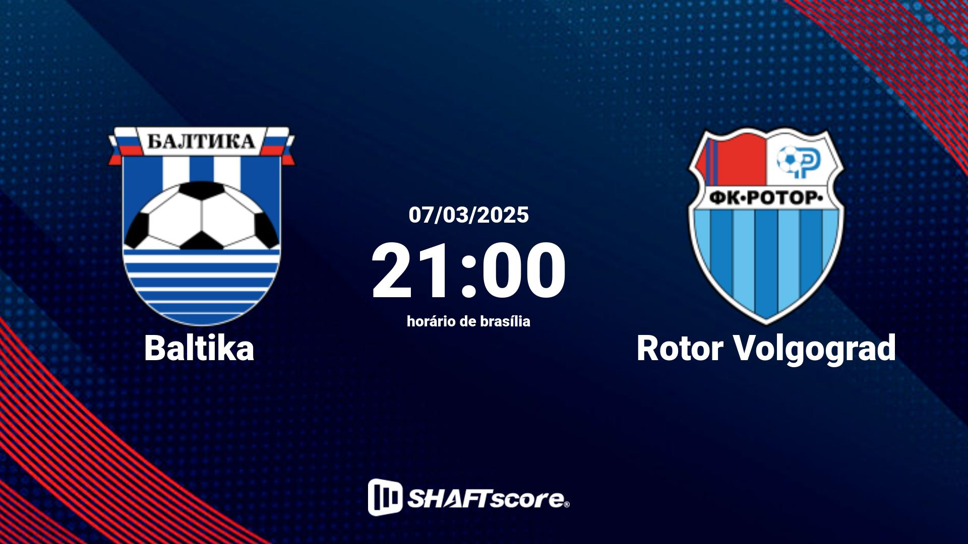 Estatísticas do jogo Baltika vs Rotor Volgograd 07.03 21:00